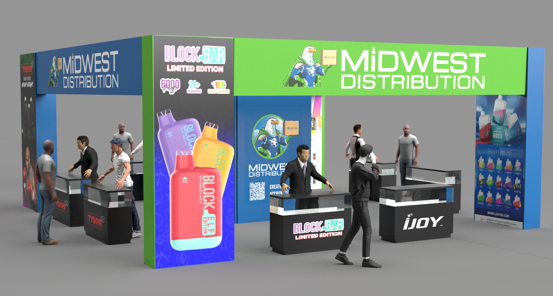 3D model of vape trade show booth