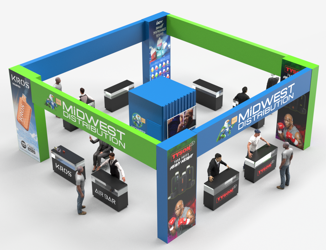3D model of vape trade show booth