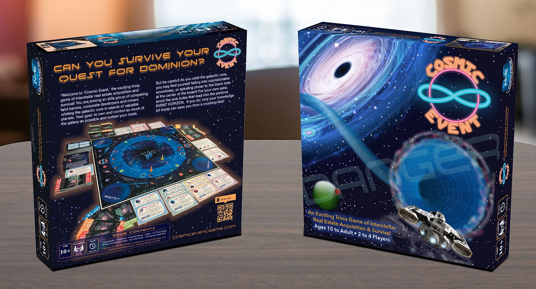 Cosmic Event Game Board Packaging: 3D render