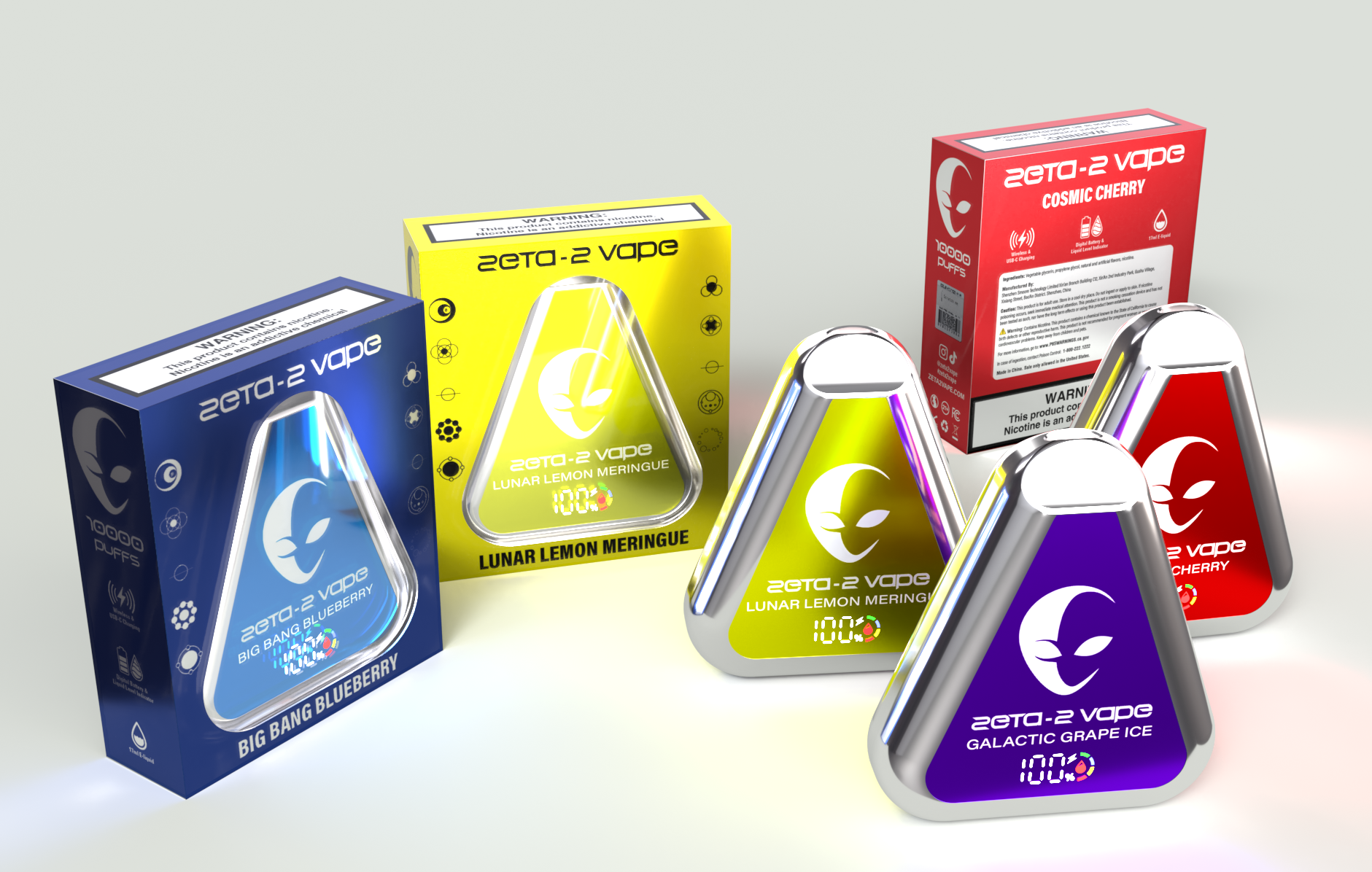 Zeta-2 Vape Device. Design and branding proposal for a unique line of vaping products.