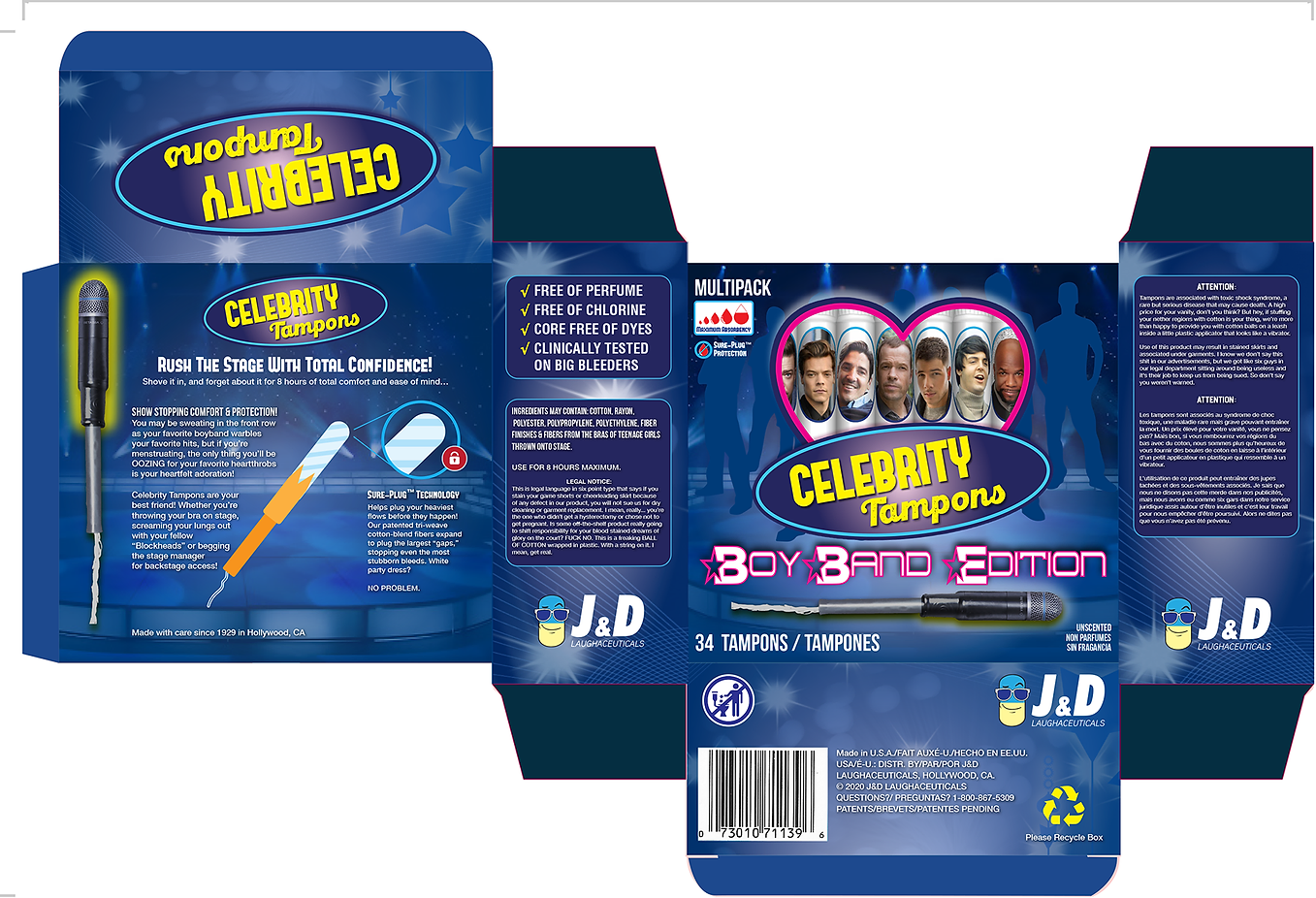 Celebrity Tampons Box: Boy Band Edition. Parody Project for Jenny McCarthy