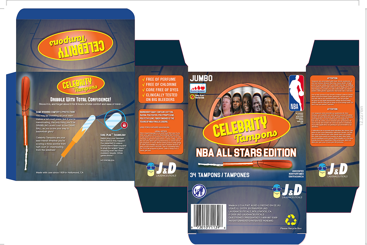 Celebrity Tampons Box: NBA All Stars Edition. Parody Project for Jenny McCarthy