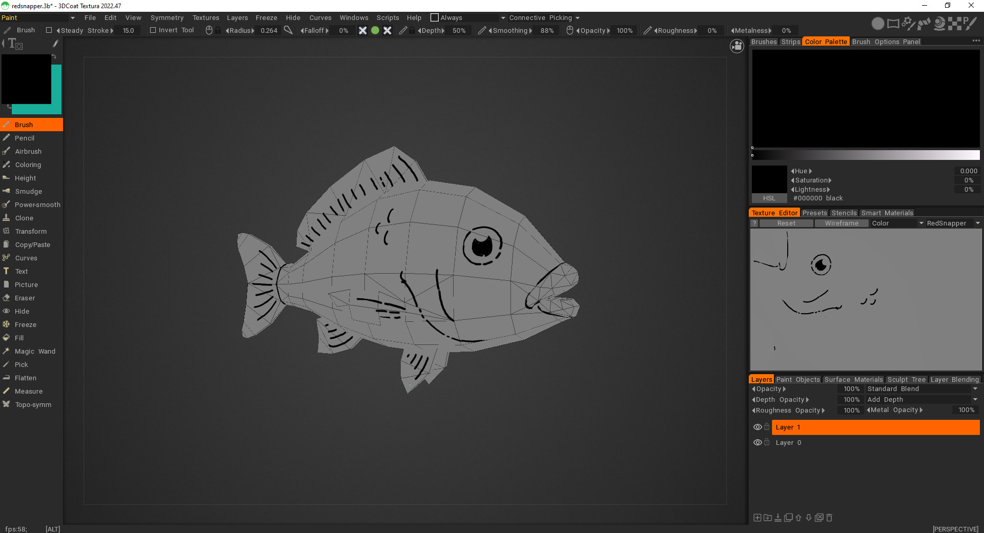 Drawing texture guide in 3DCoat Textura