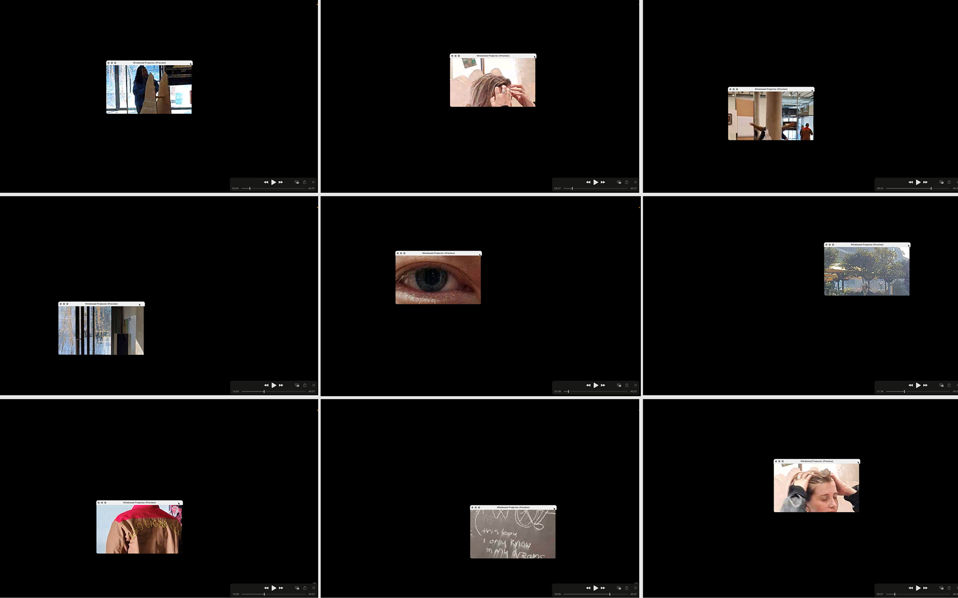 performance recording collage of film stills