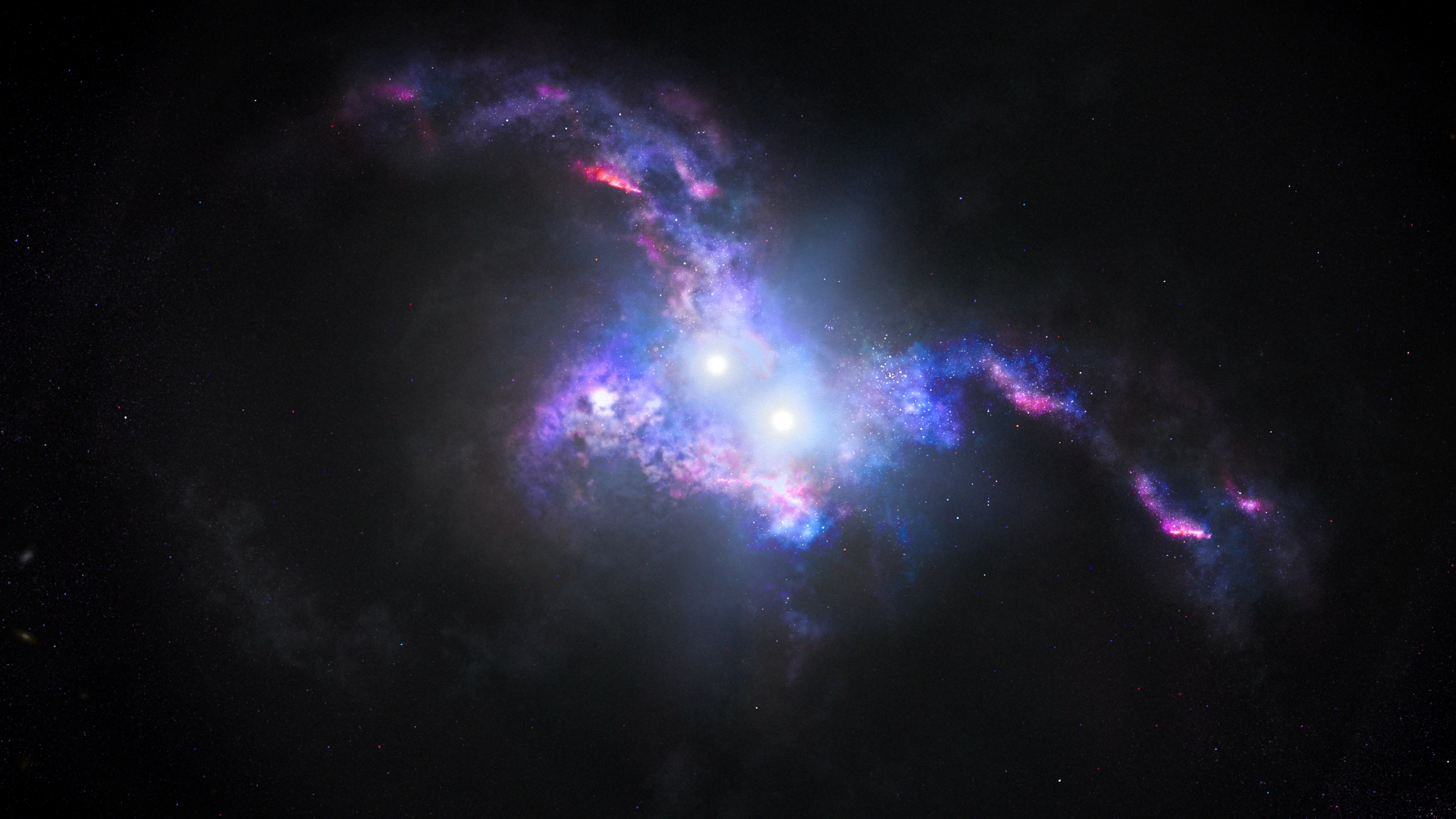 Hubble Spots Double Quasars in Merging Galaxies