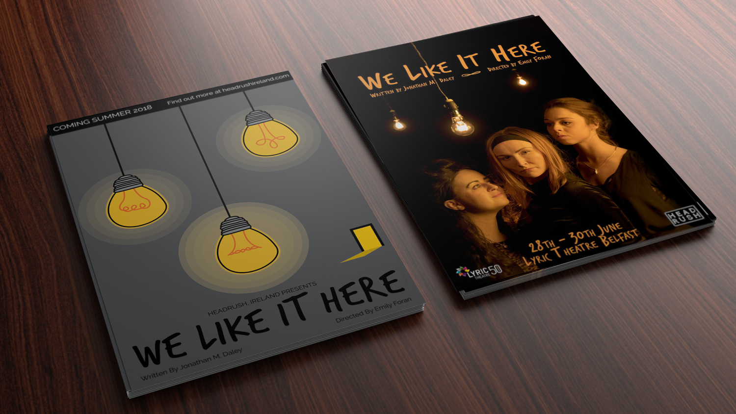 Leaflets with Headrush Ireland shows printed on them