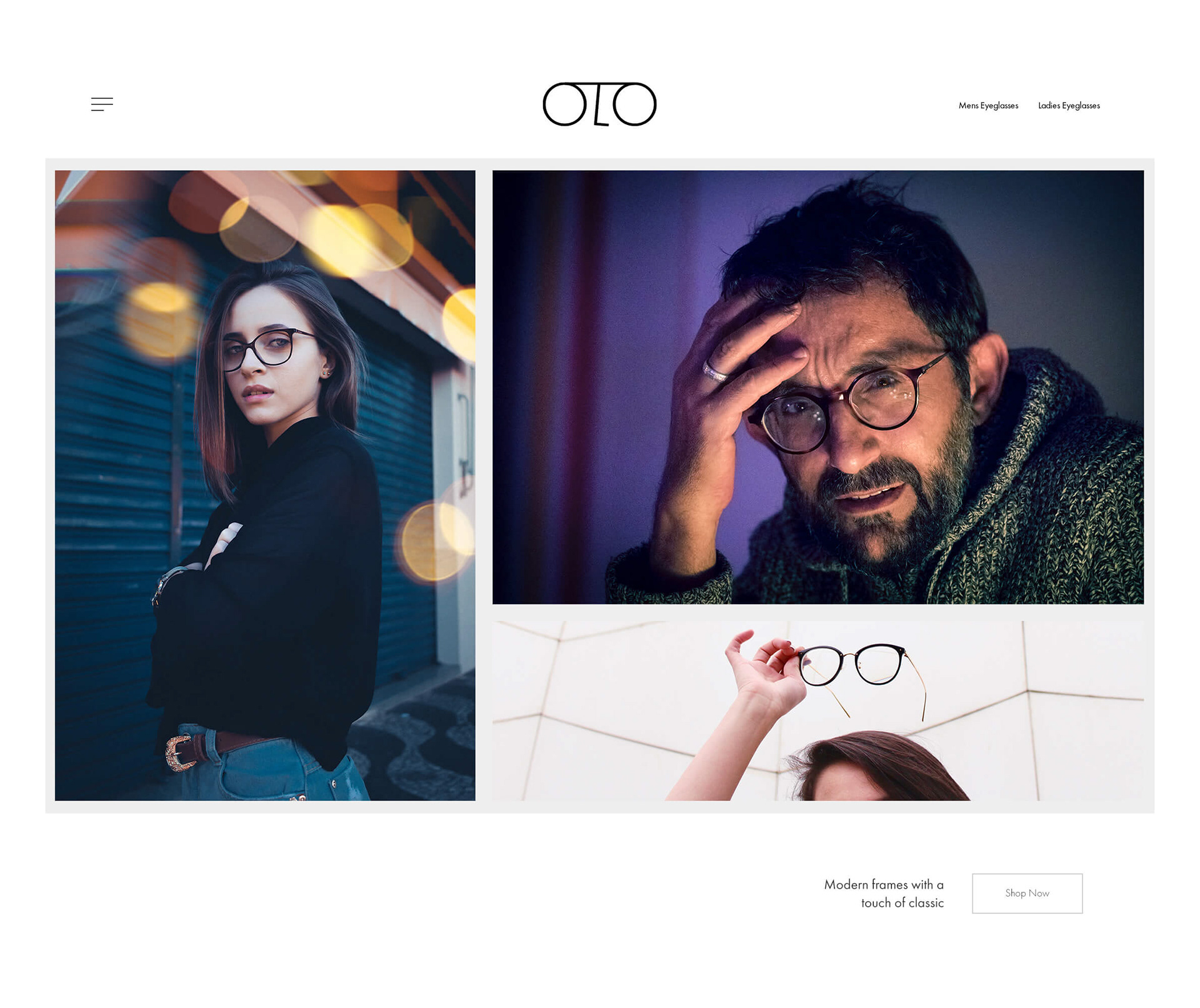 Website design for OLO glasses