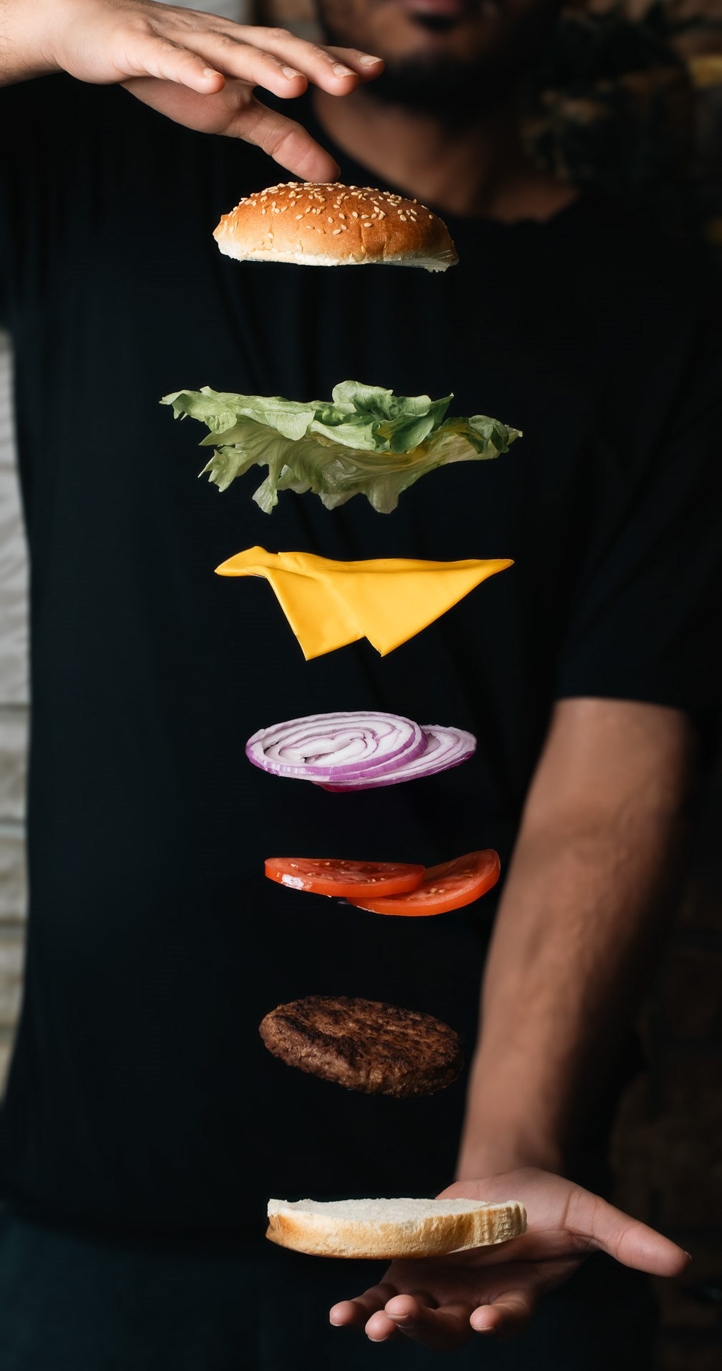 Affordable food photographer Professional food Photography of a burger that highlights the social media content services and viral reel contents. As a food photographer and videographer based in GTA Toronto I focus on social media branding and content creation. Needed for restaurant branding and chefs portfolio.