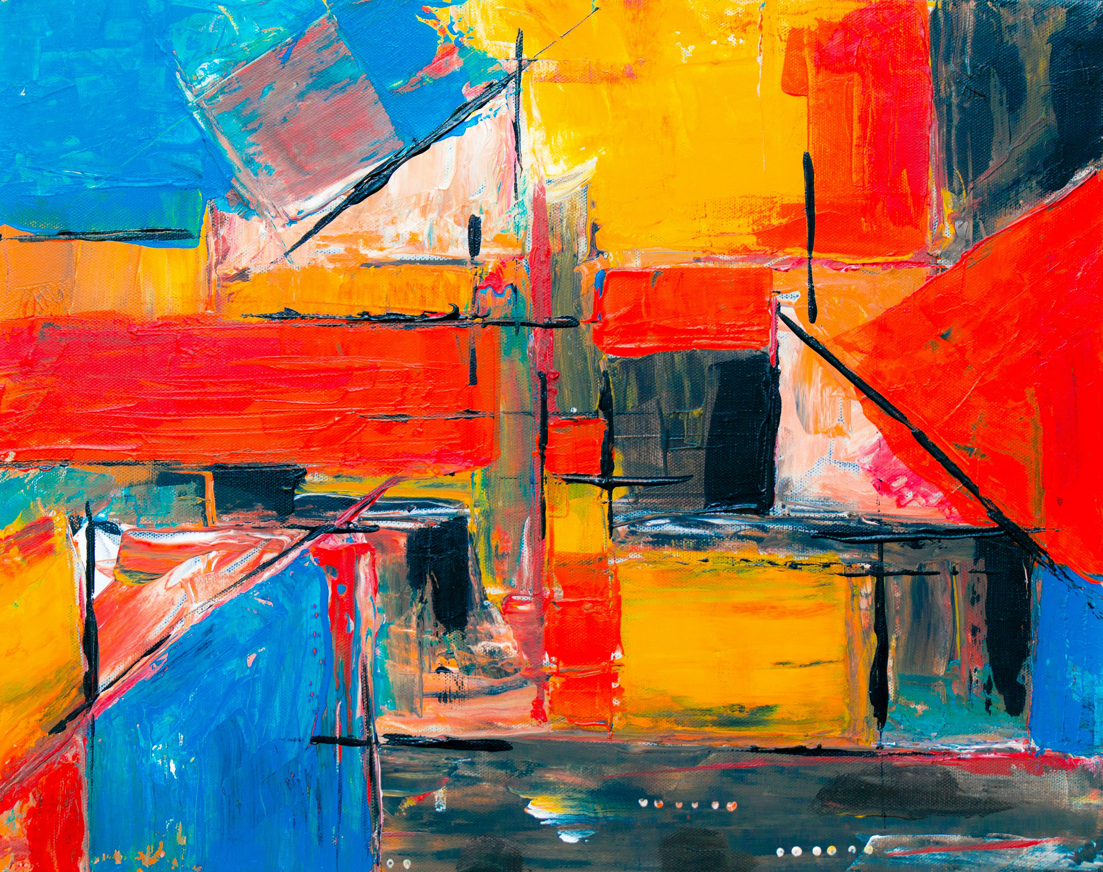 abstract painting with structure