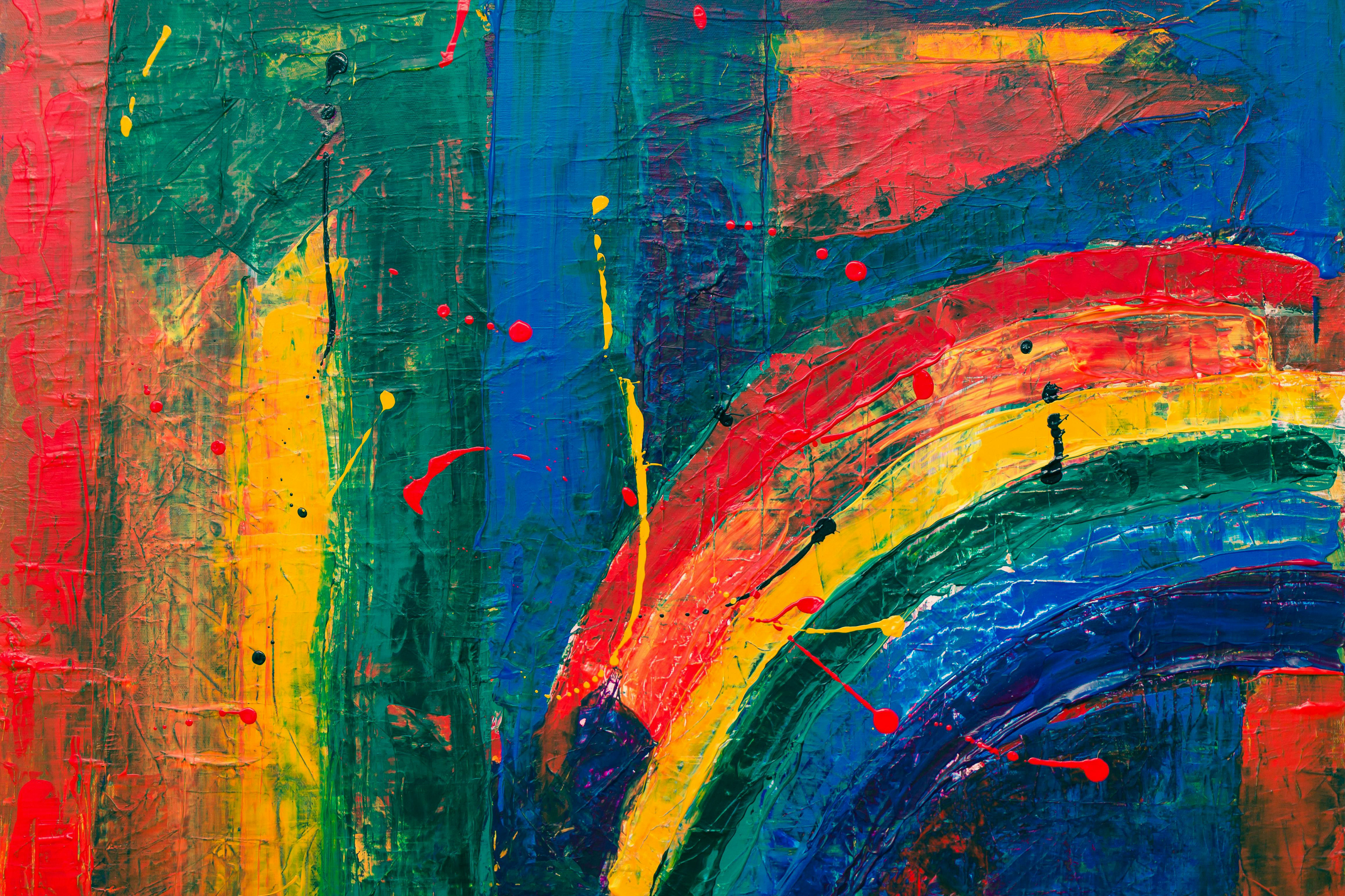 abstract expressionist rainbow