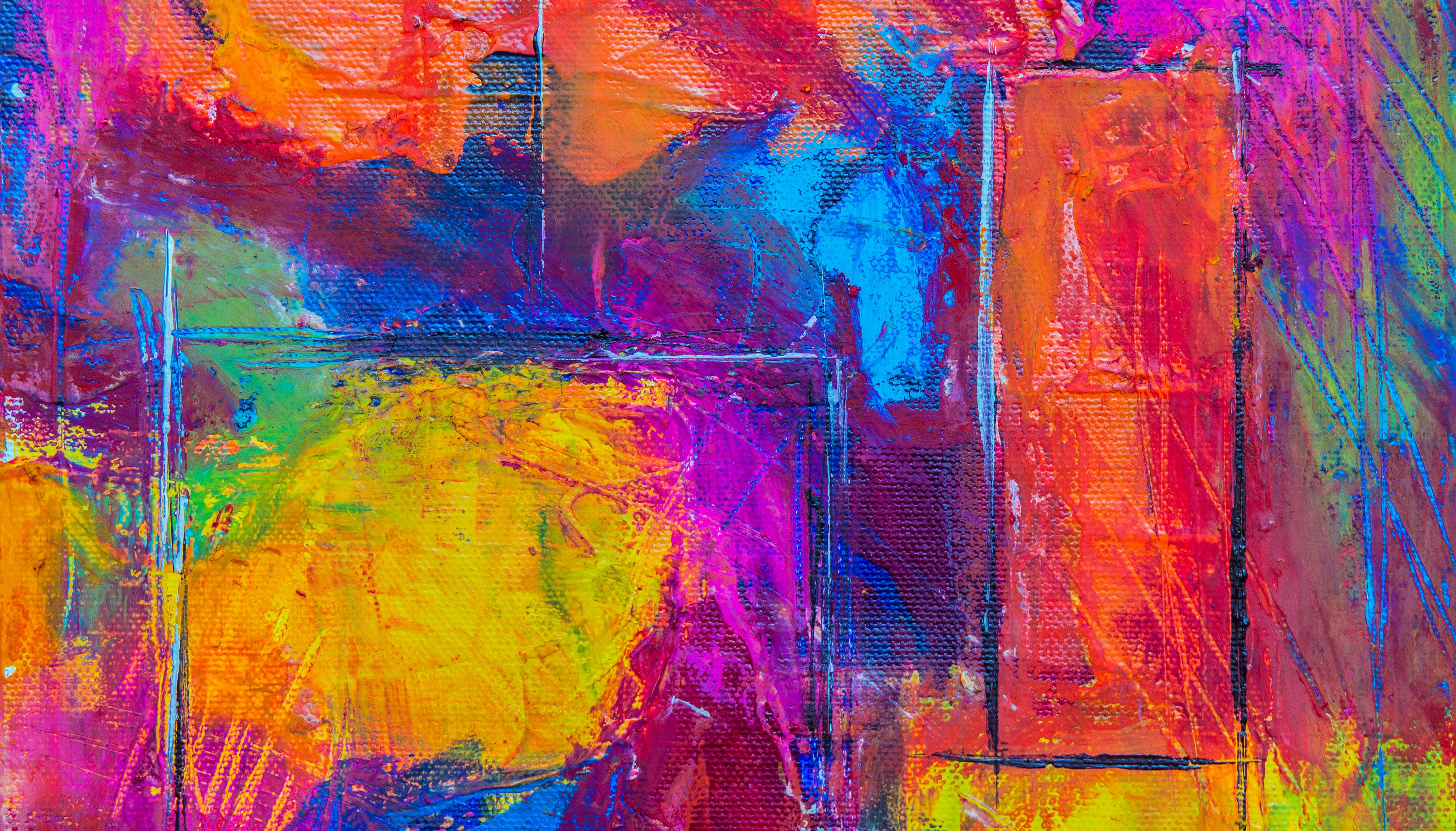 mixed media abstract expressionist painting