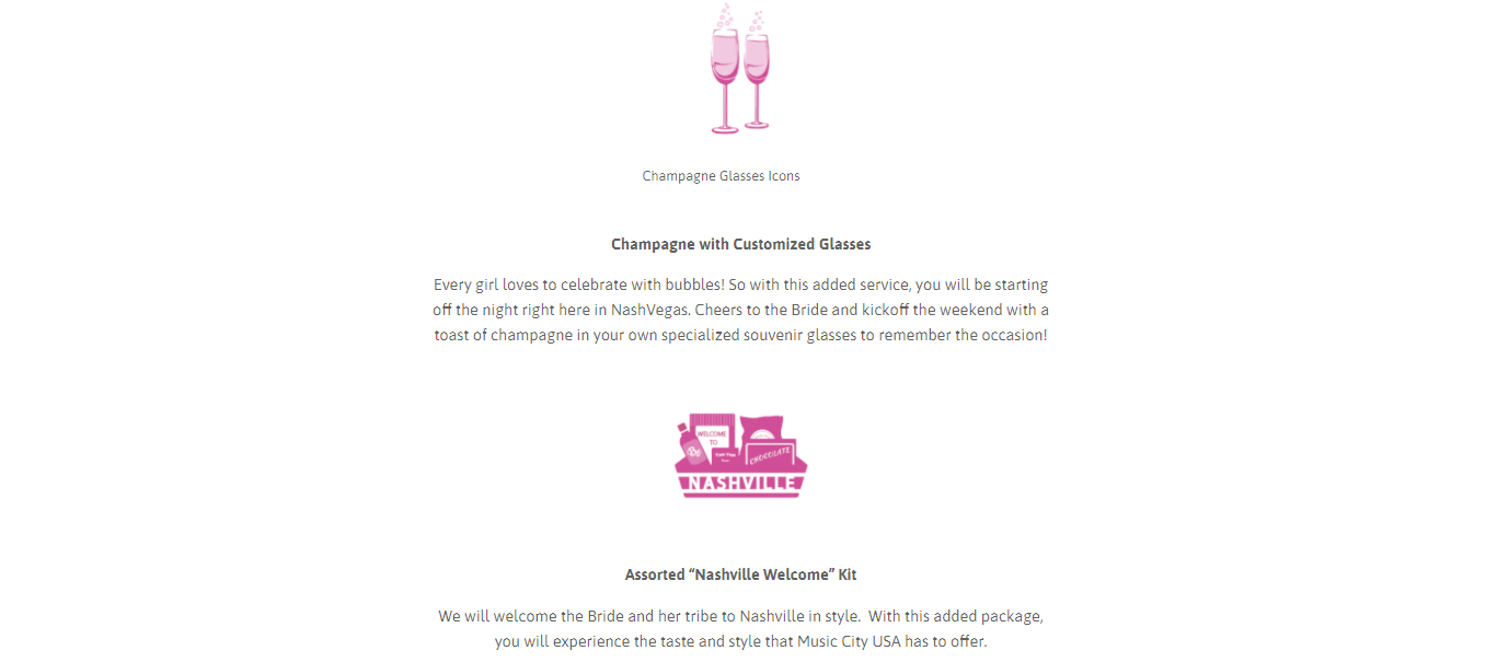 Website Content Arrangement Packages Page Part 8 for Bashville Events in Nashville, TN Copyright 2017-2018 Cityscape Creative