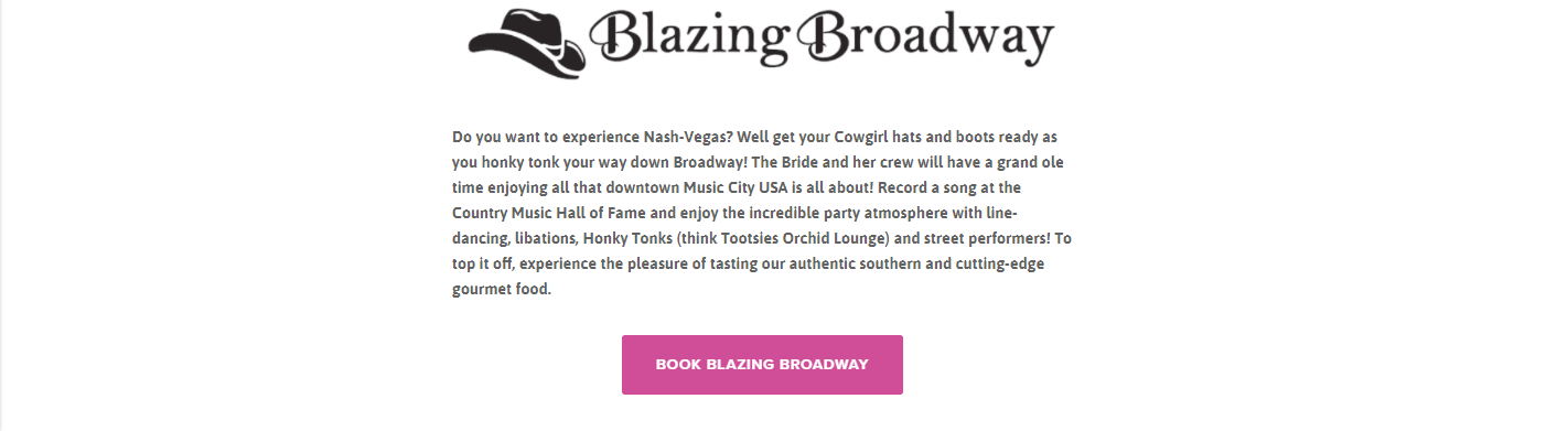 Website Content Arrangement Packages Page Part 3 for Bashville Events in Nashville, TN Copyright 2017-2018 Cityscape Creative