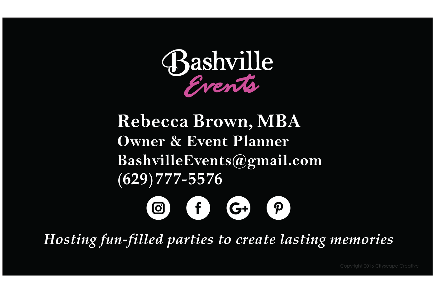 Bashville Events Business Card Updated Back Copyright 2018 Cityscape Creative