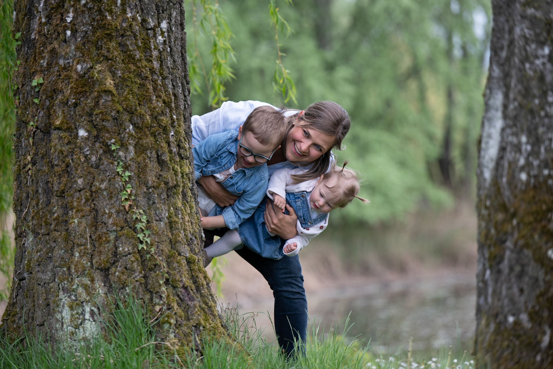 Alexandra Meier mit Luisa und Hannes