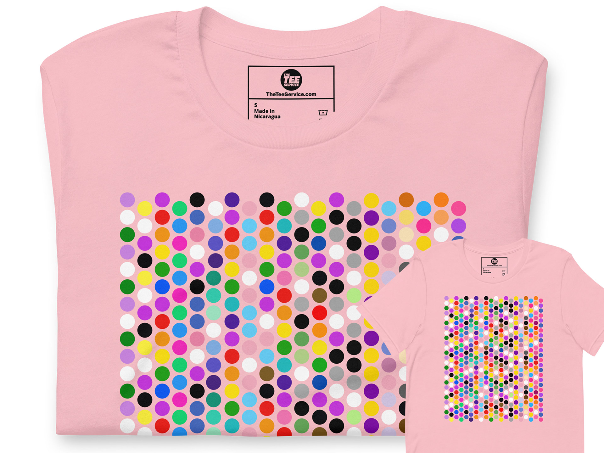 Pride Dots T-shirt. Based on colors of 20 LGBTQ flags.