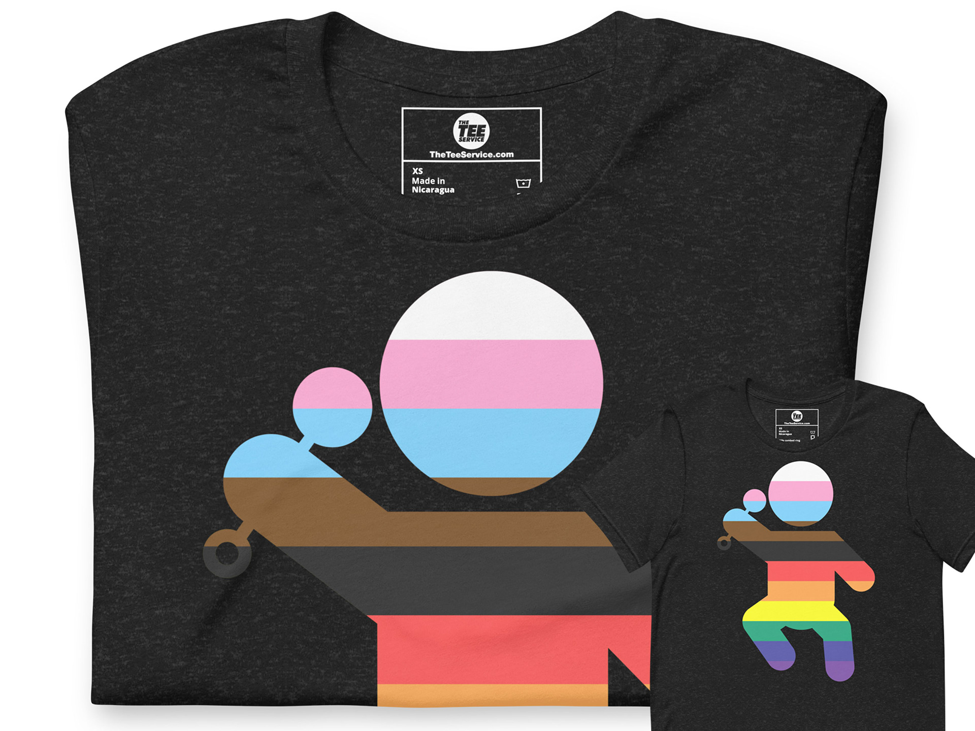 I Was Born This Way T-shirt. Based on the colors of the Progress pride flag.