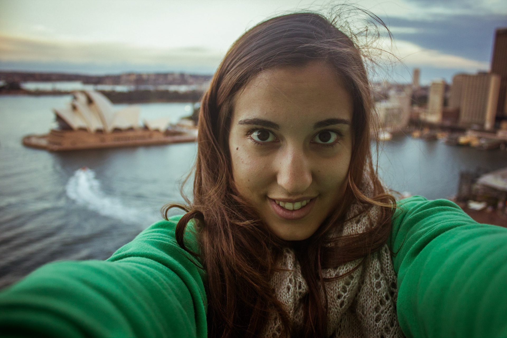 Atop the Harbour Bridge pylon
