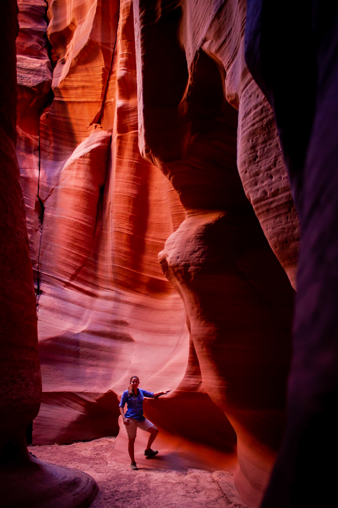 A narrow slot canyon in Arizona