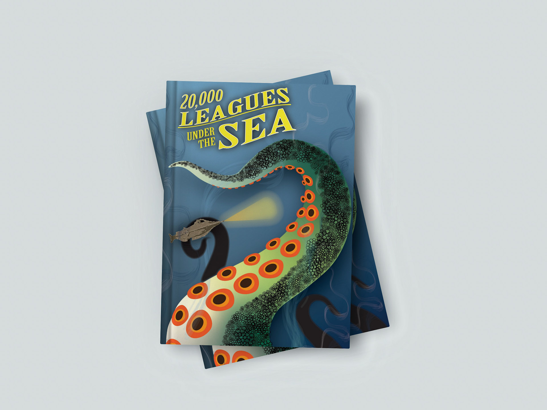 A mockup of what the design would look like on an actual book