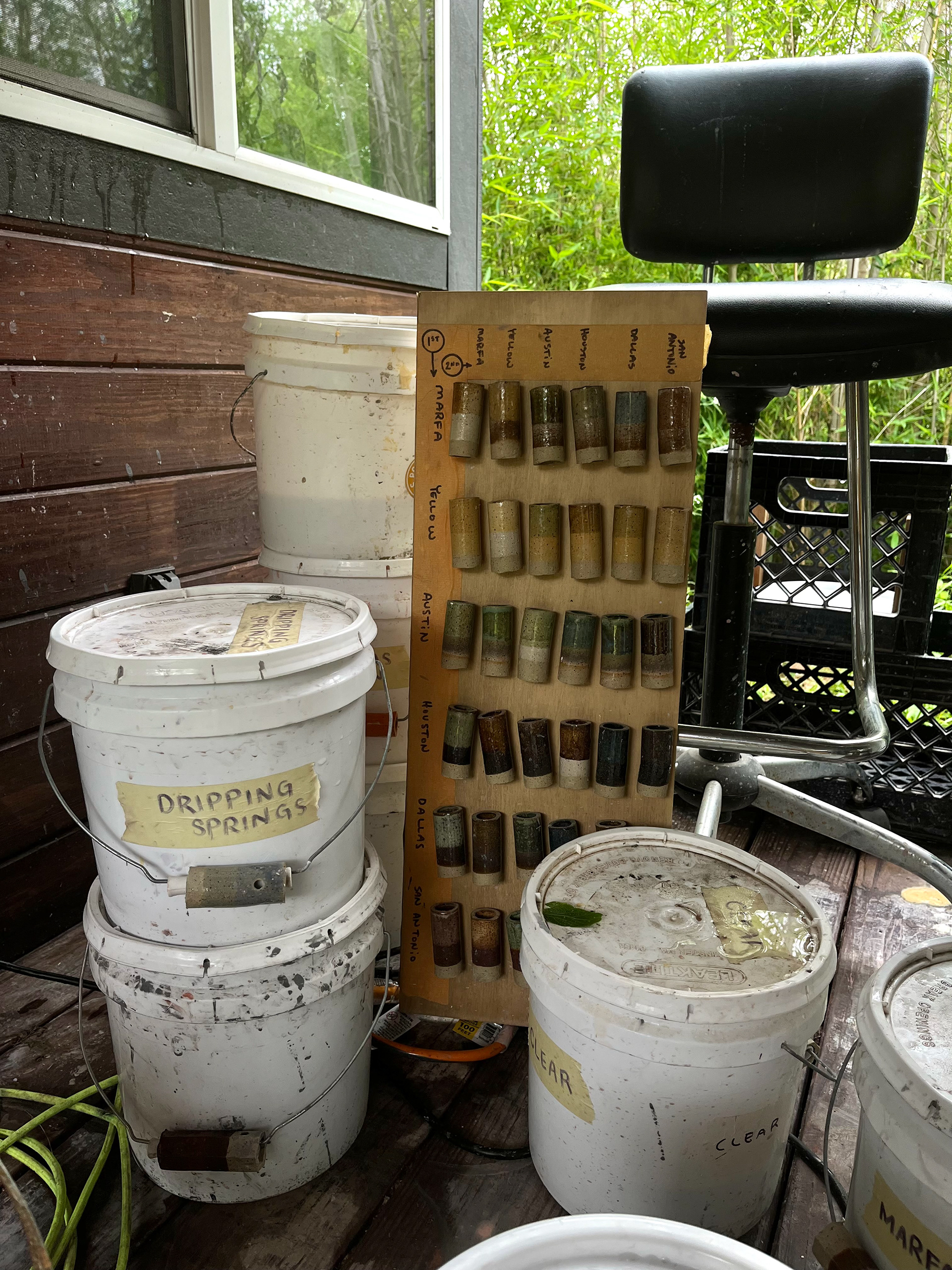 Choosing glazes!