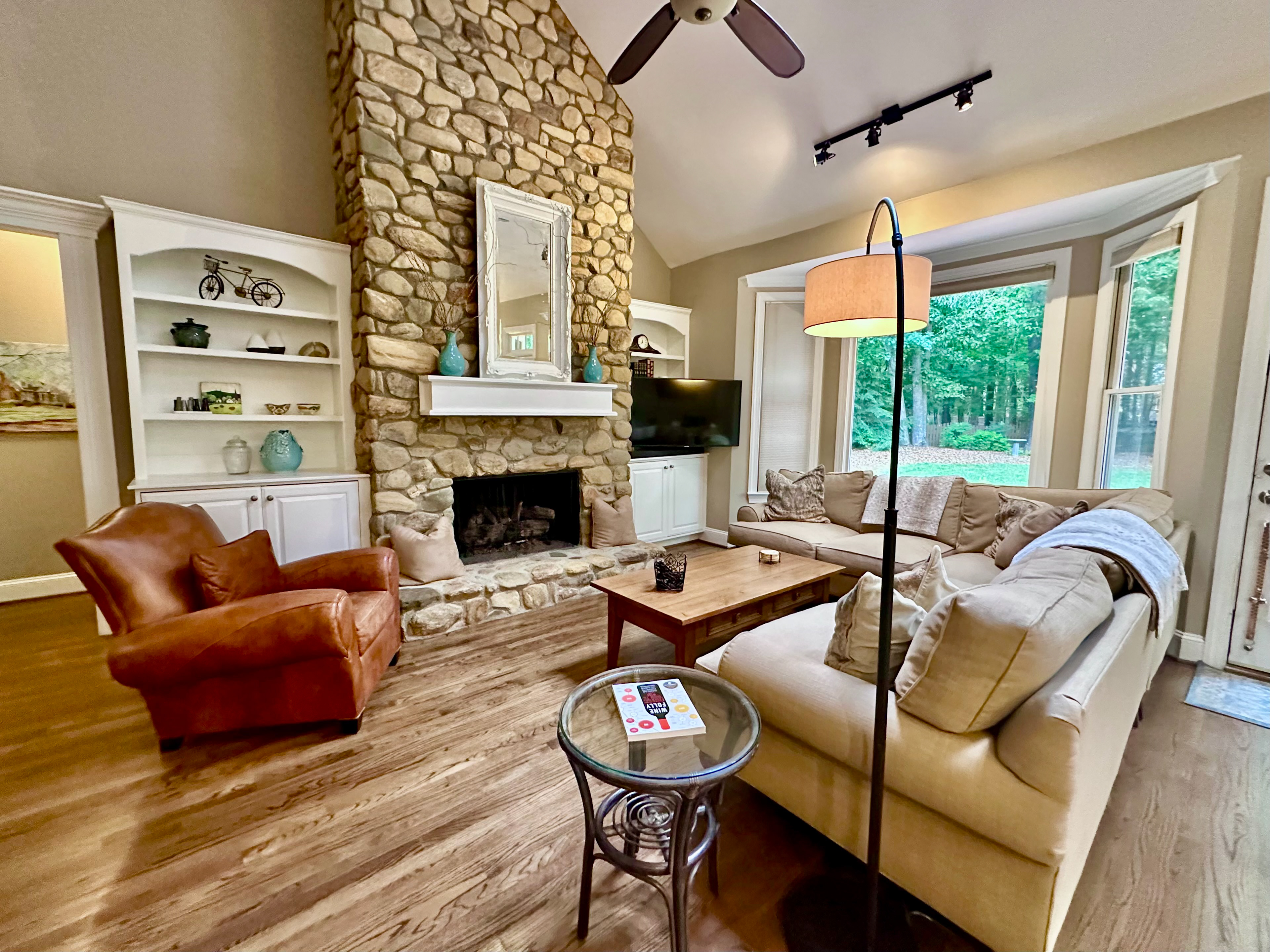 Large gas fireplace