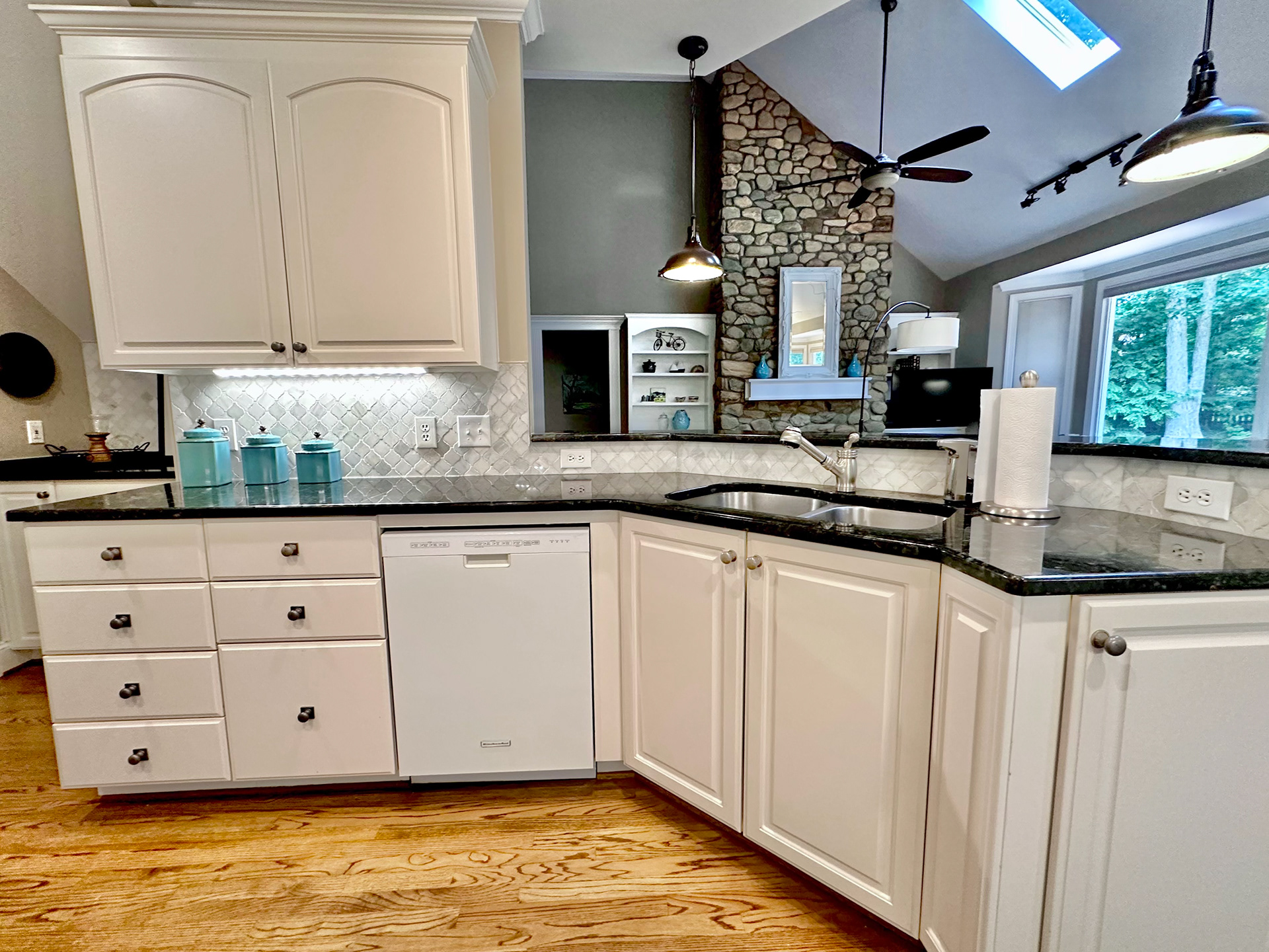 View from kitchen into great room