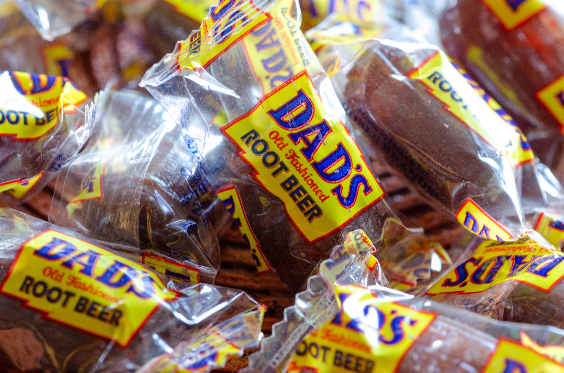 Macro of Dad's Old Fashioned Root Beer Barrels