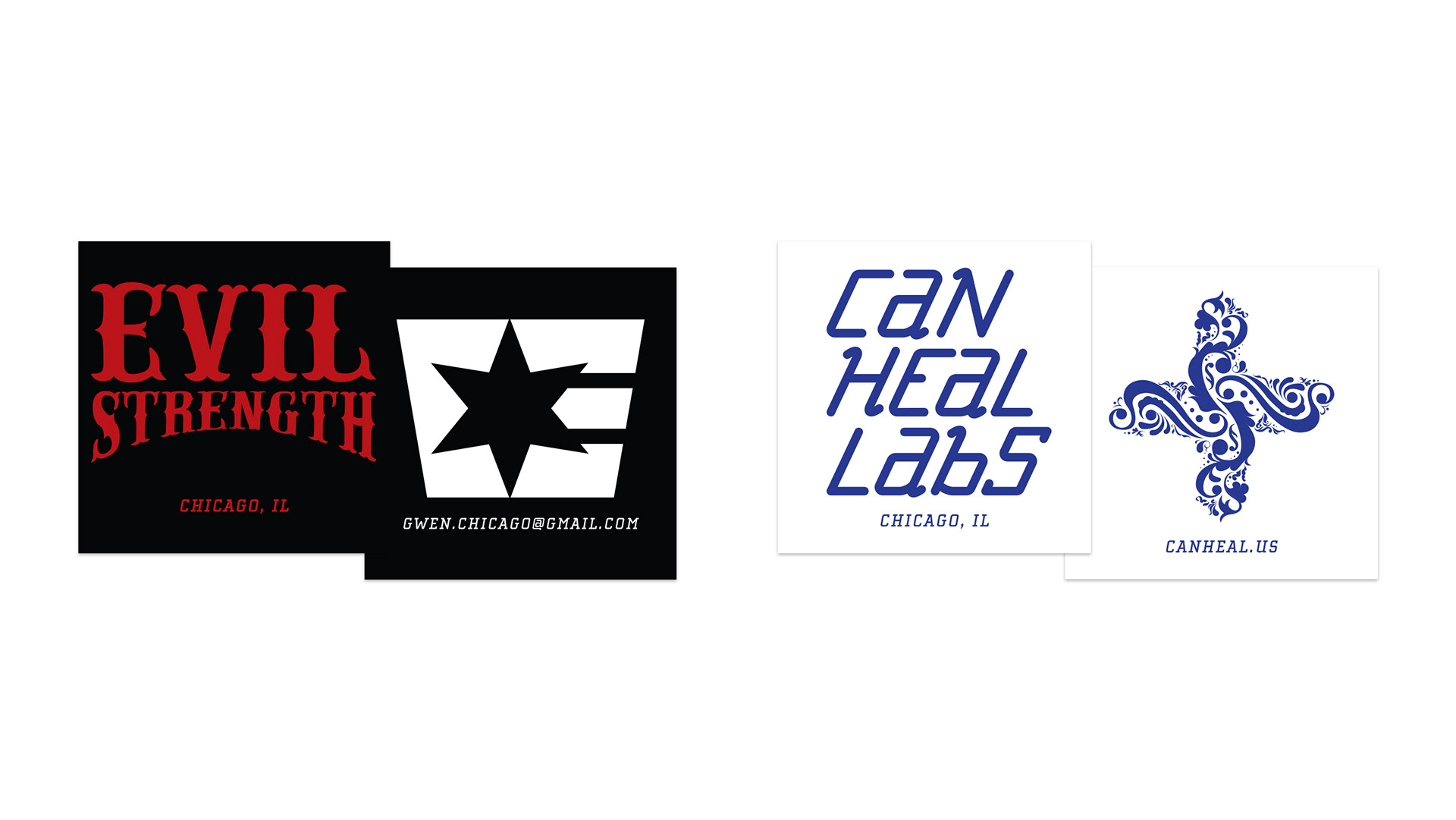 EvilStrength and Can Heal Labs Business Cards