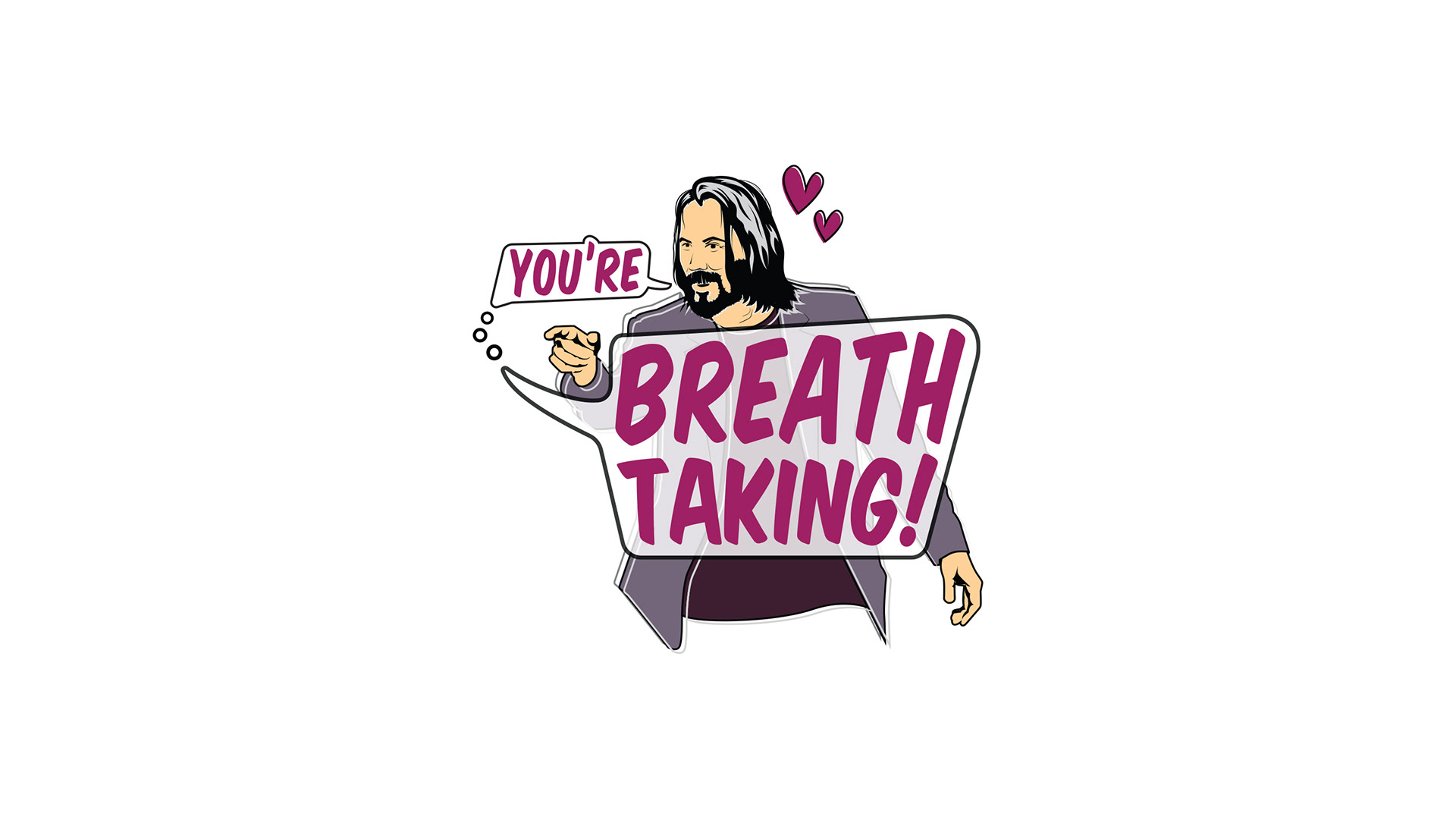 Keanu Reeves Fan Sticker You're Breathtaking