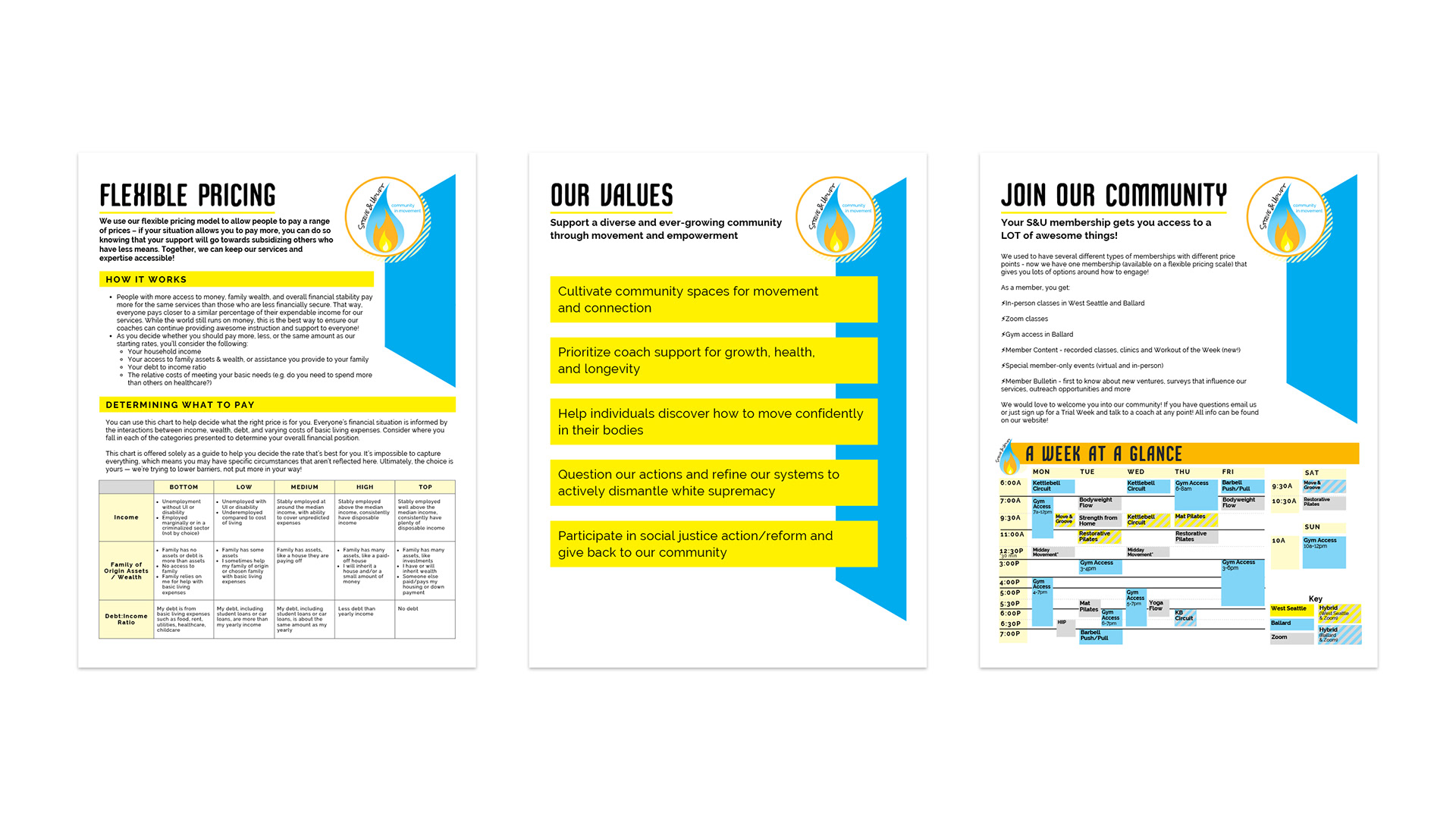 Strive & Uplift Event Table Materials