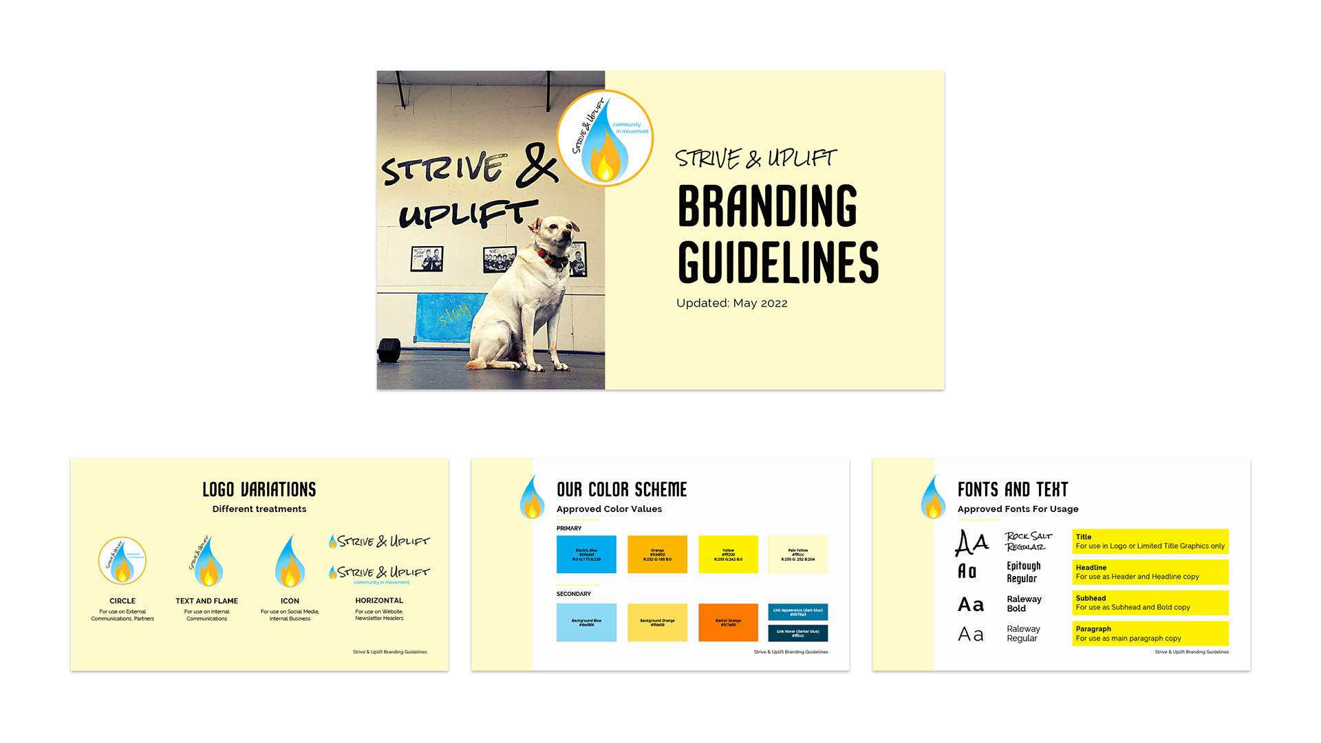 Strive & Uplift Branding Guidelines Presentation