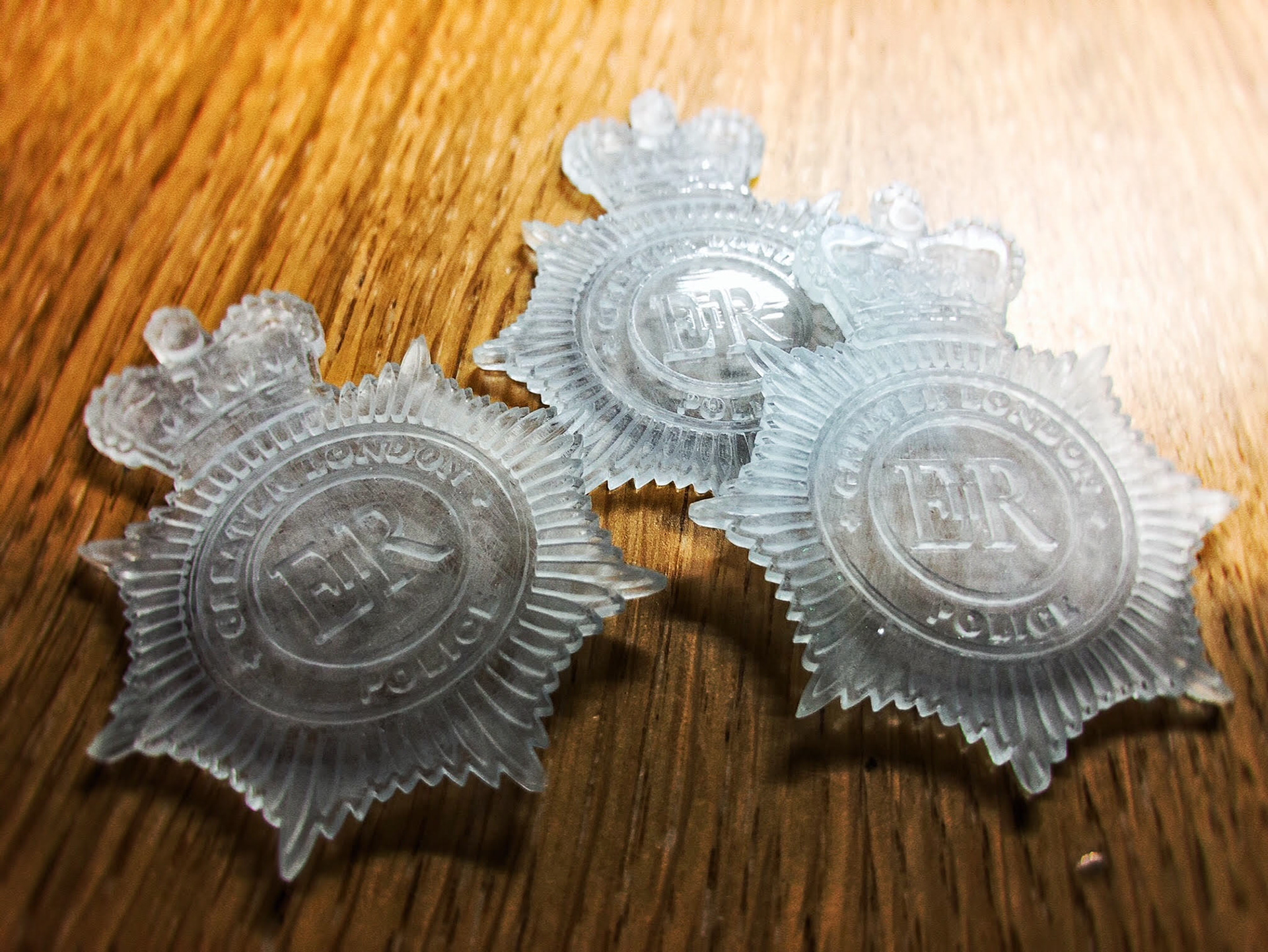 3D Printed Police Badges then Sprayed and painted Metallic silver