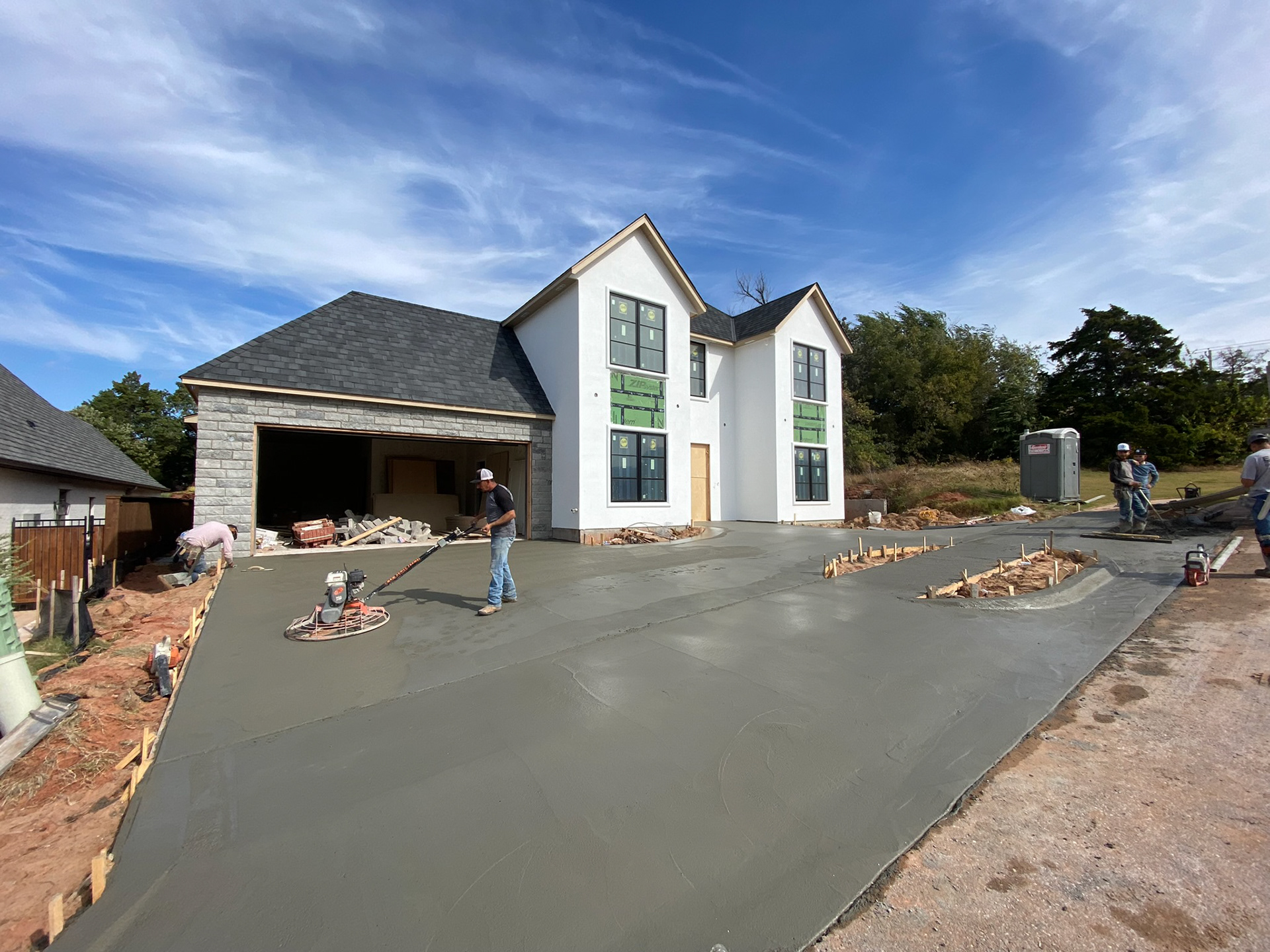 Forming driveway