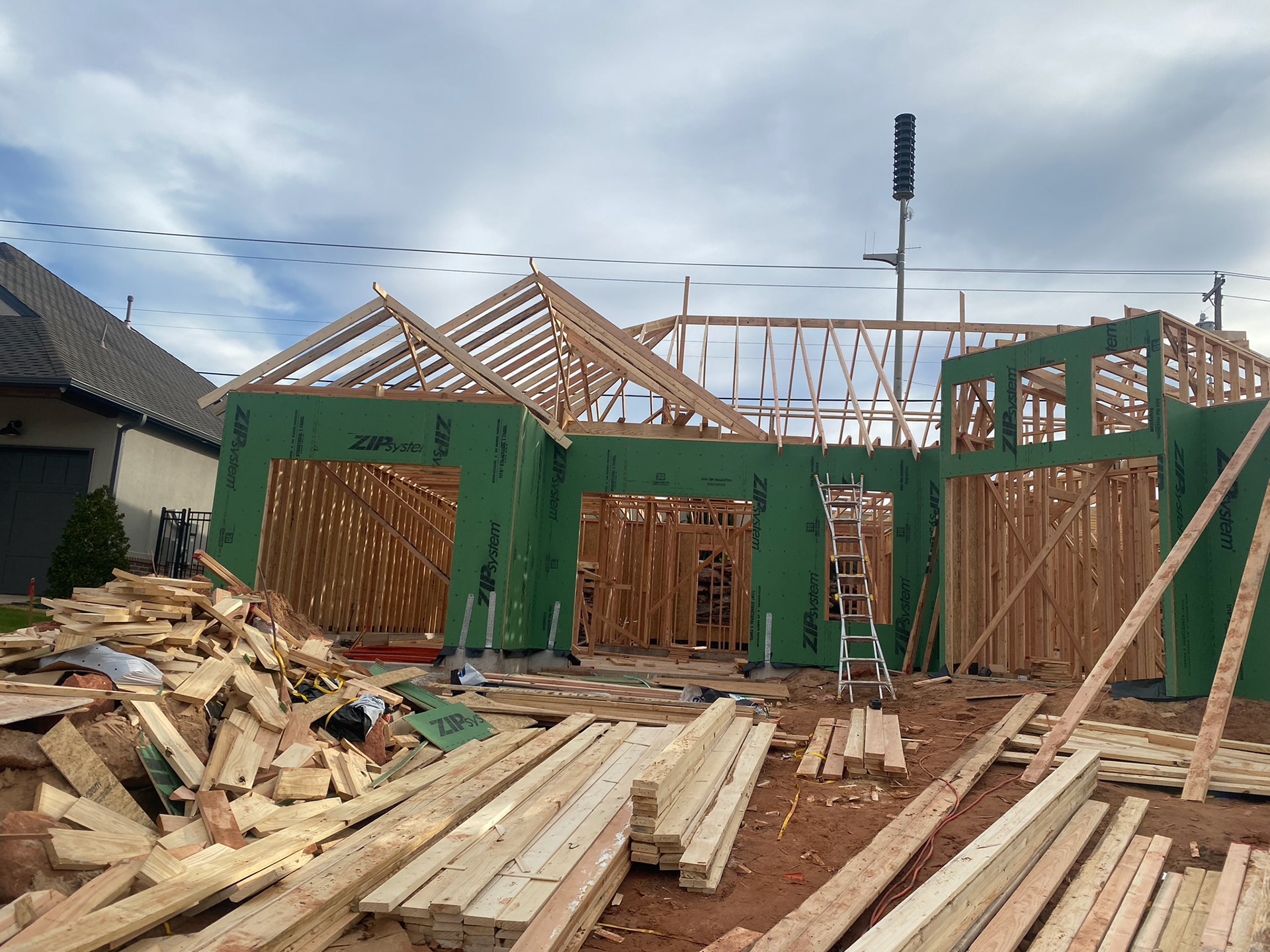 In the middle of the framing process