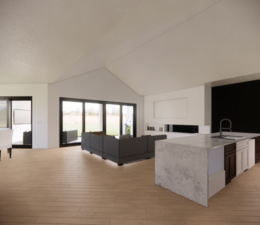 LIVING ROOM /KITCHEN - 3D VISUALISATION