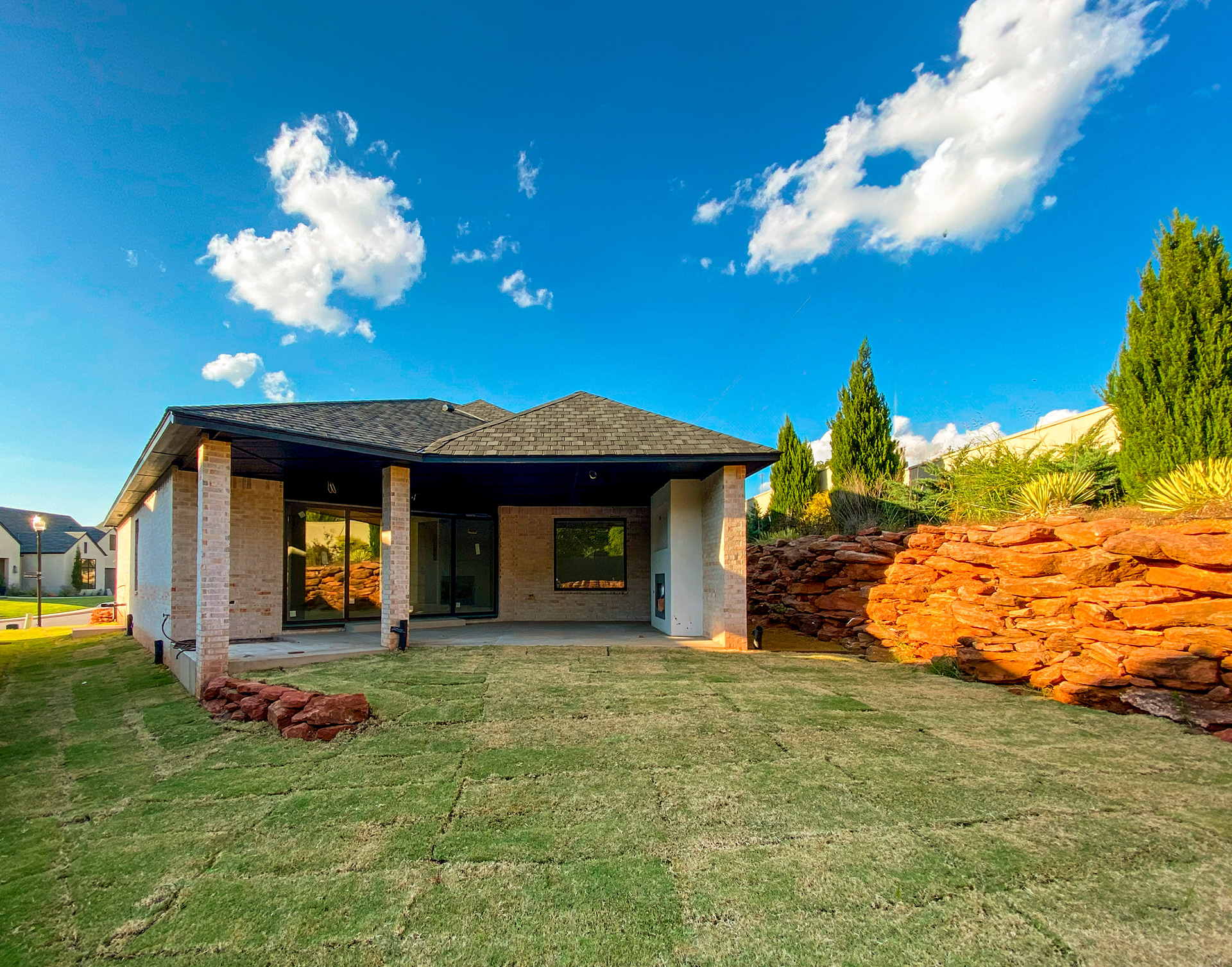View from the south to the patio