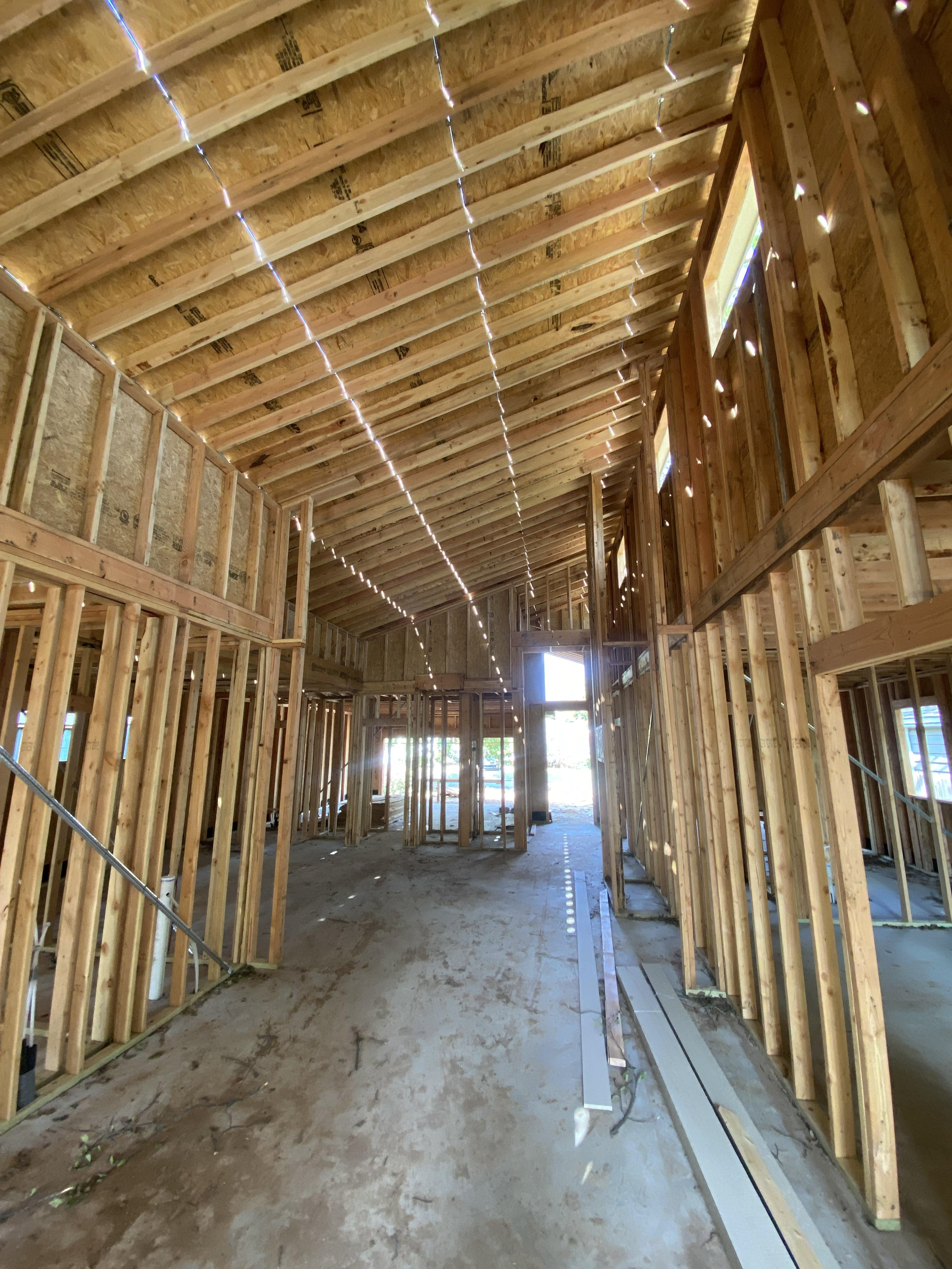 View from the dinning area to the living and kitchen areas