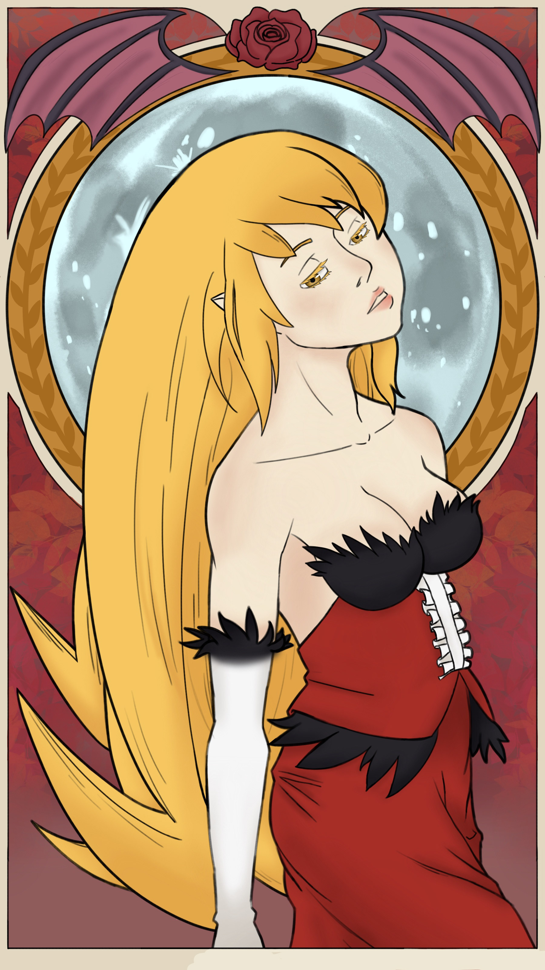 Fan Art of Kiss-Shot Acerola-Orion Heart-Under-Blade from NISIOISIN's Monogatari Series, 2024