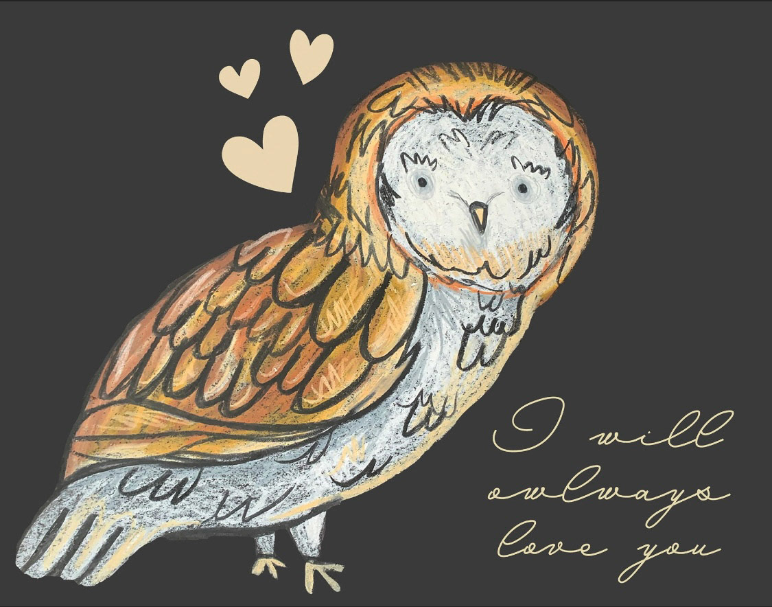 Owl Love Greeting Card / Kerry Quinn Callahan / Artist / Pittsburgh