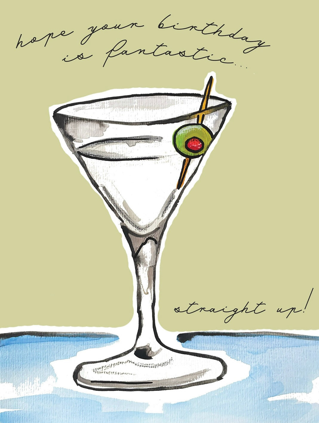 Martini Birthday Greeting Card / Kerry Quinn Callahan / Artist / Pittsburgh