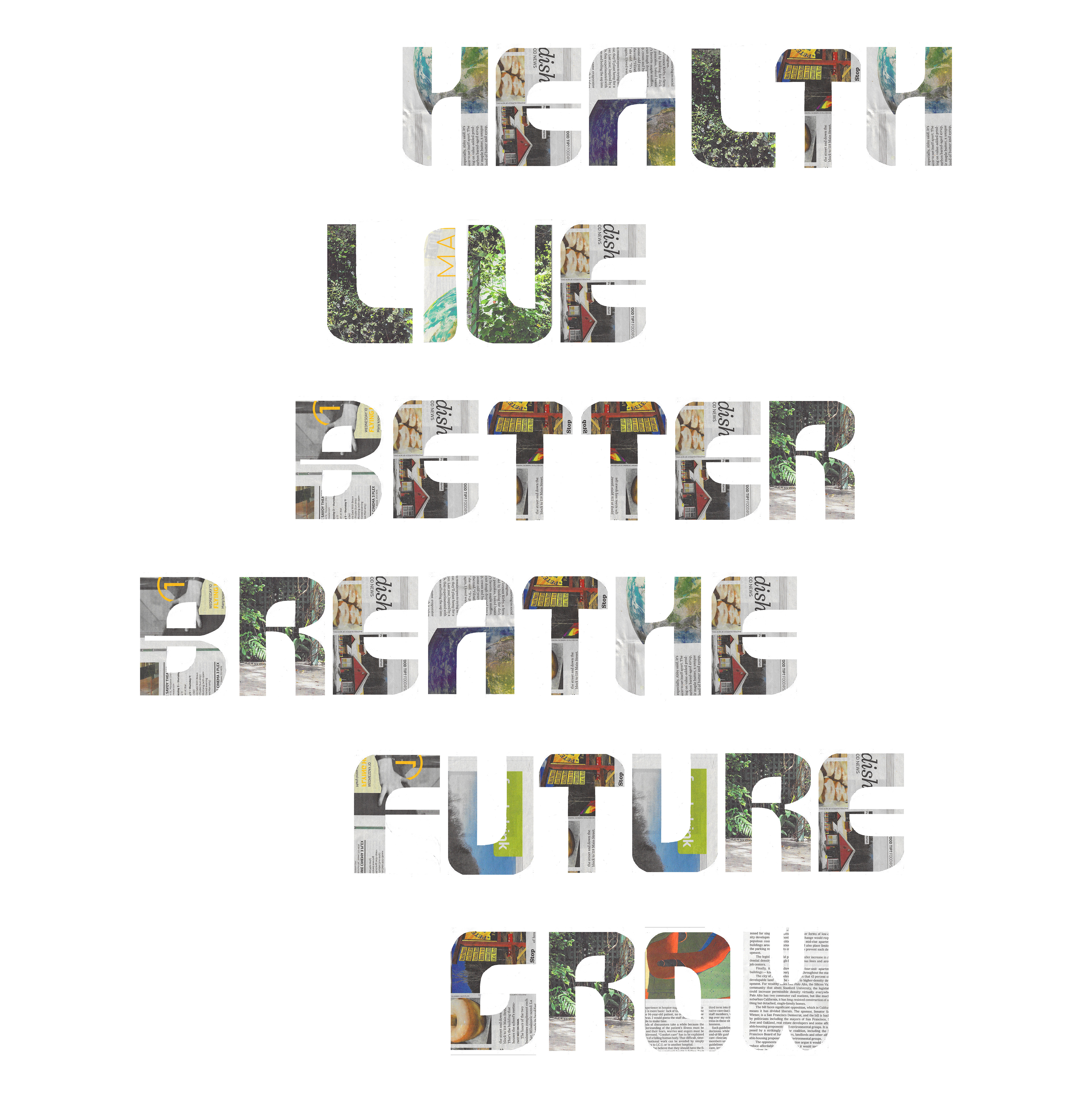 Custom Typeface Wellness Words