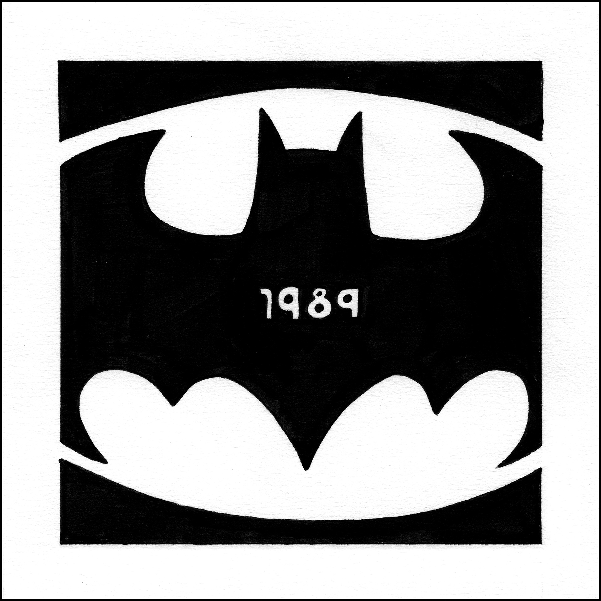 Batman - 5"x5" - Ink on Paper