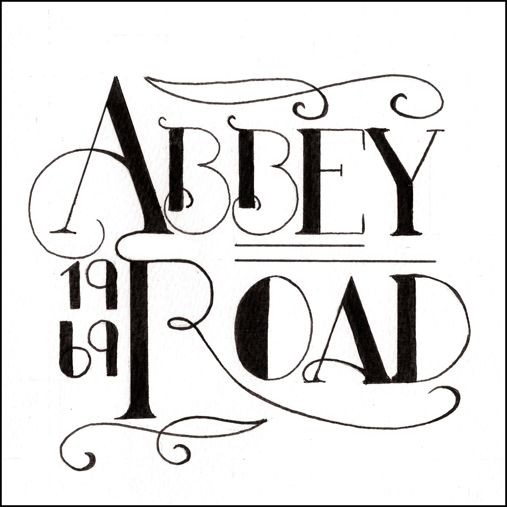 Abbey Road - 5"x5" - Ink on Paper