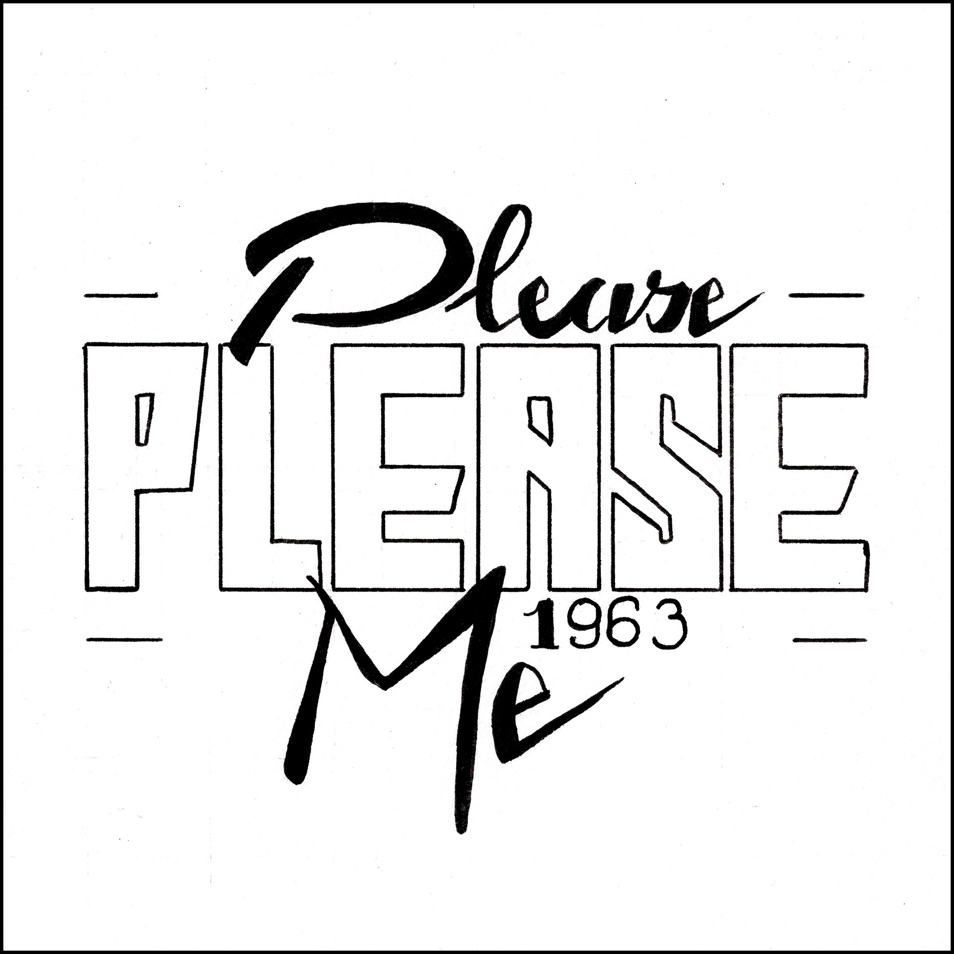 Please Please Me - 5"x5" - Ink on Paper
