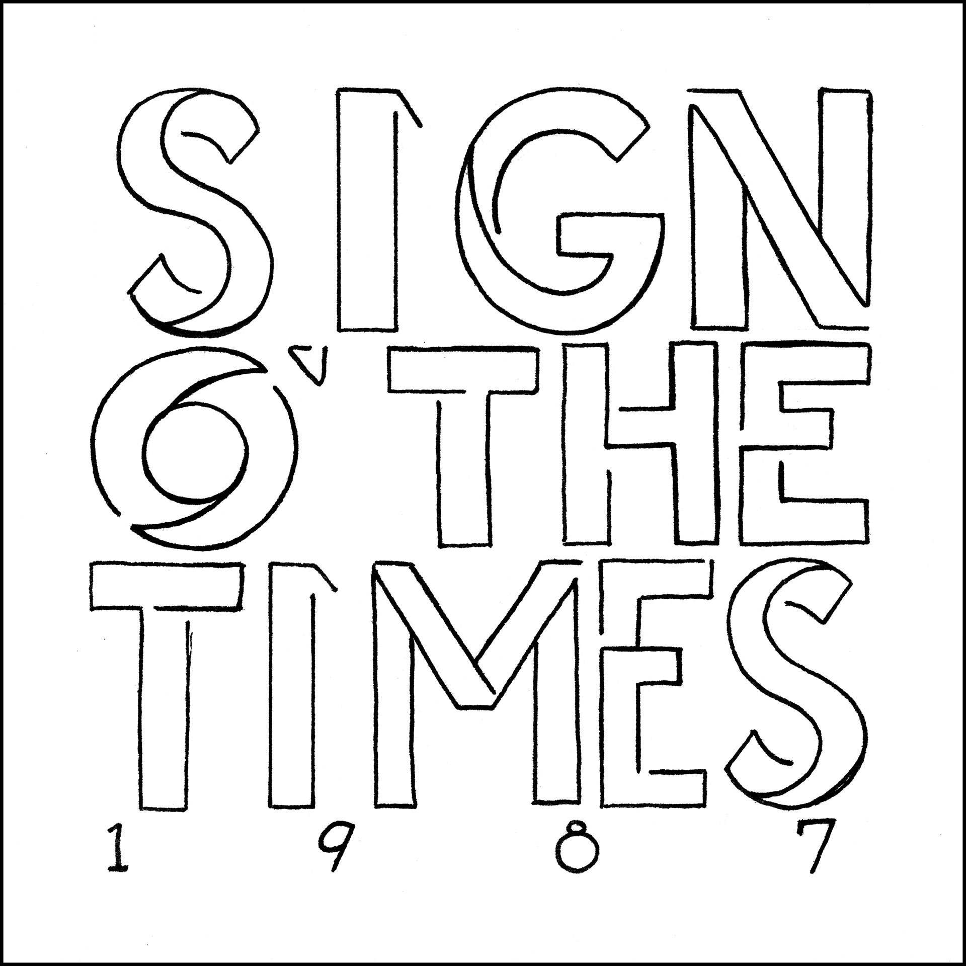 Sign O" the Times - 5"x5" - Ink on Paper