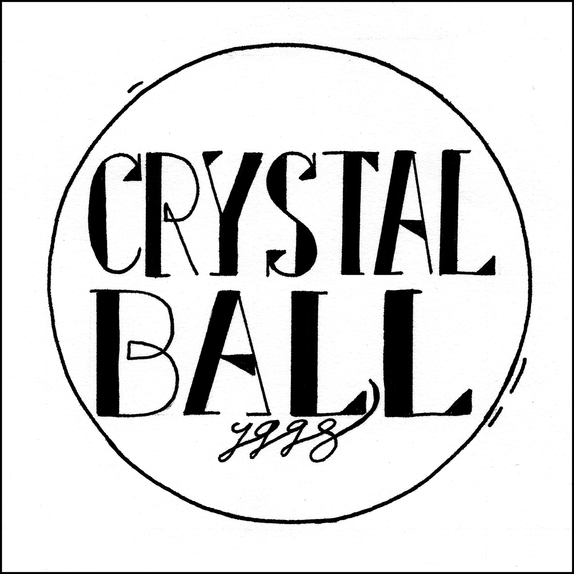 Crystal Ball - 5"x5" - Ink on Paper