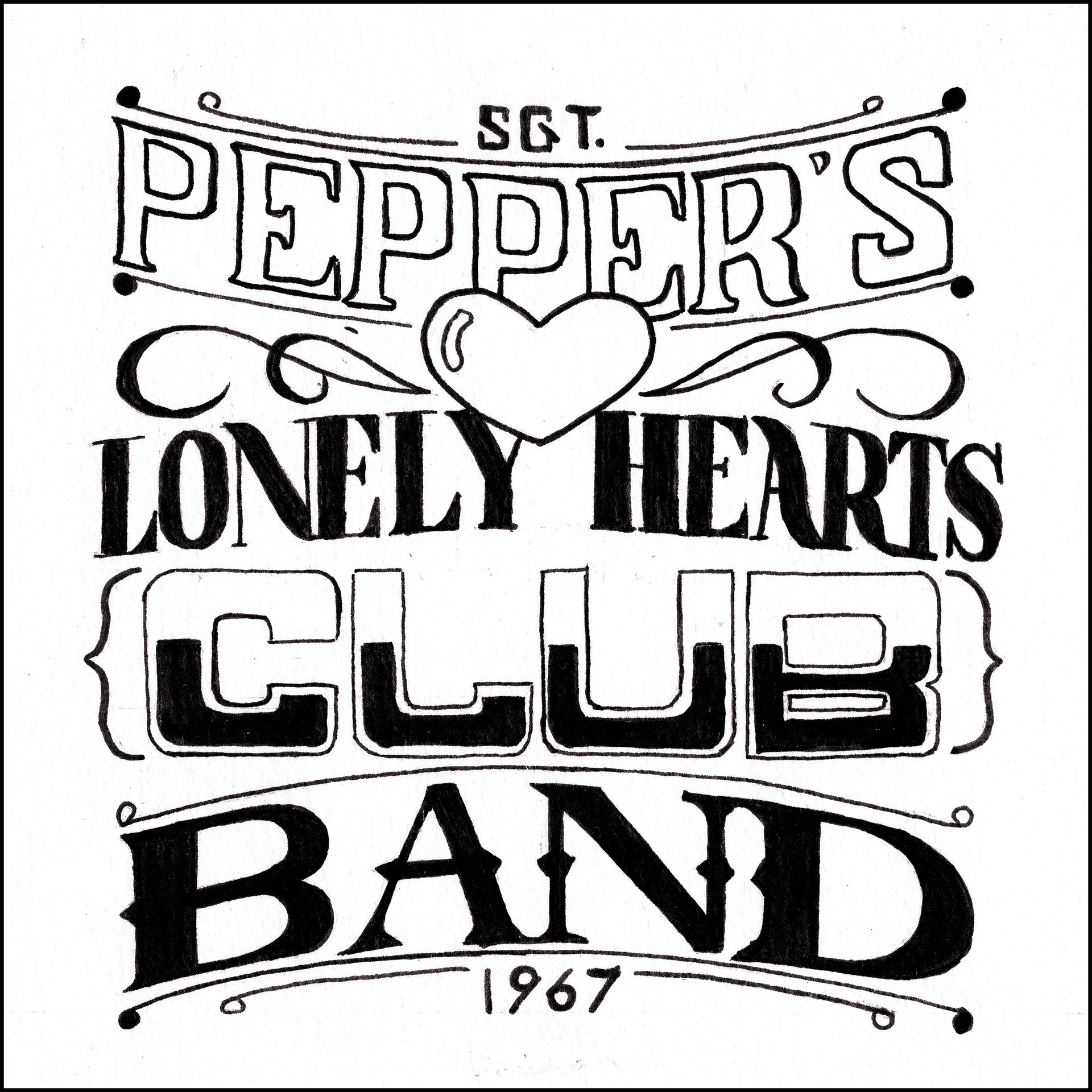 Sgt. Pepper's - 5"x5" - Ink on Paper