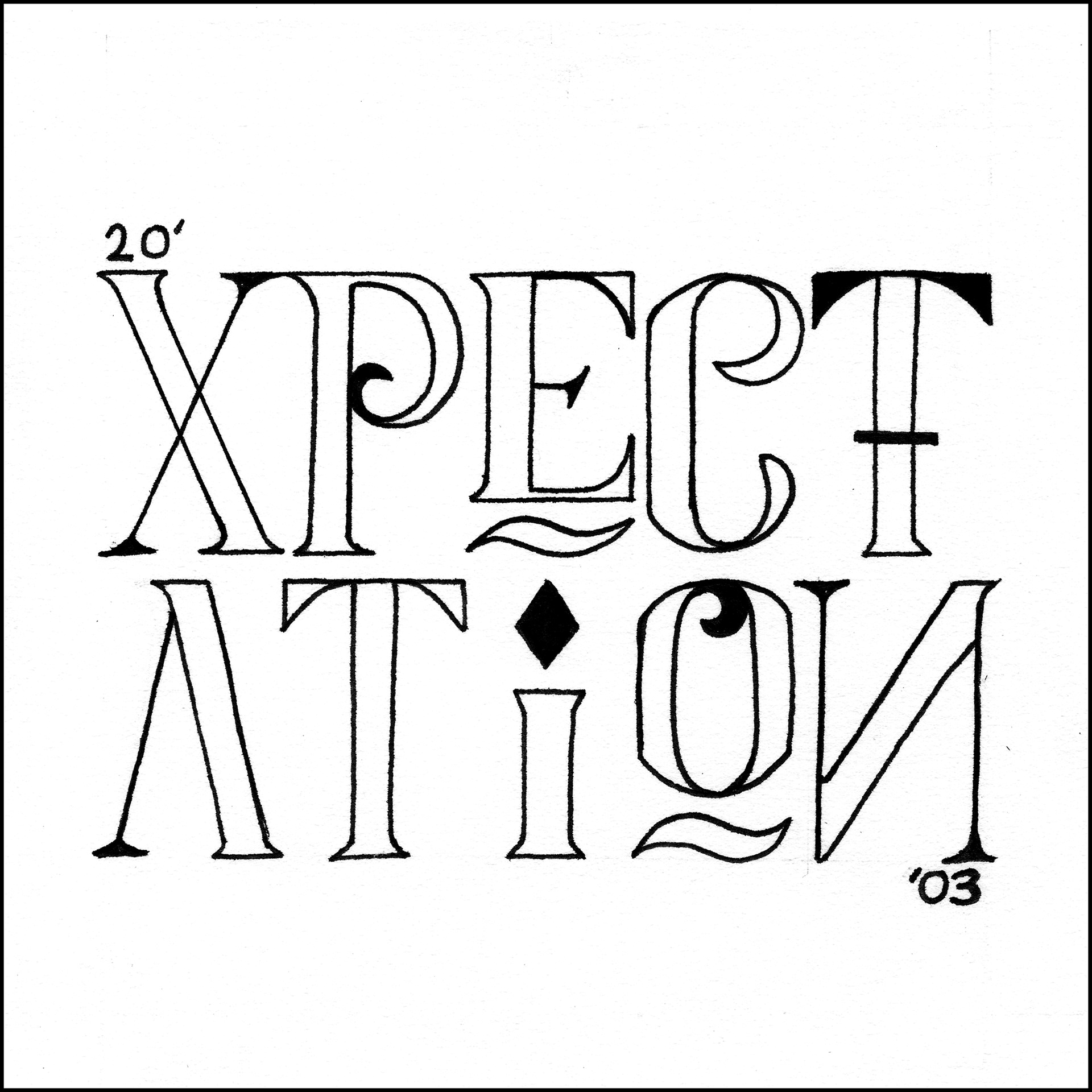 Xpectation - 5"x5" - Ink on Paper