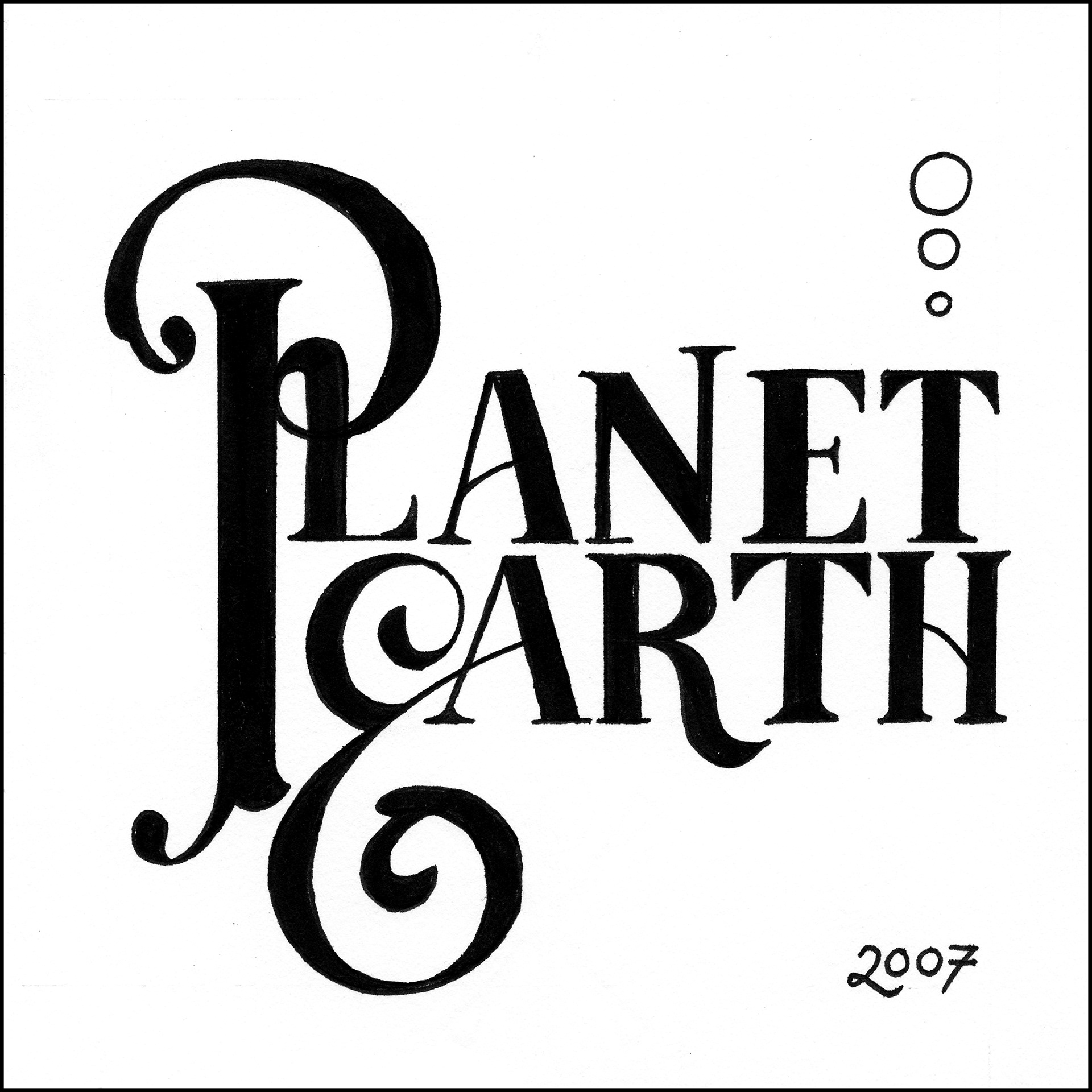 Planet Earth - 5"x5" - Ink on Paper